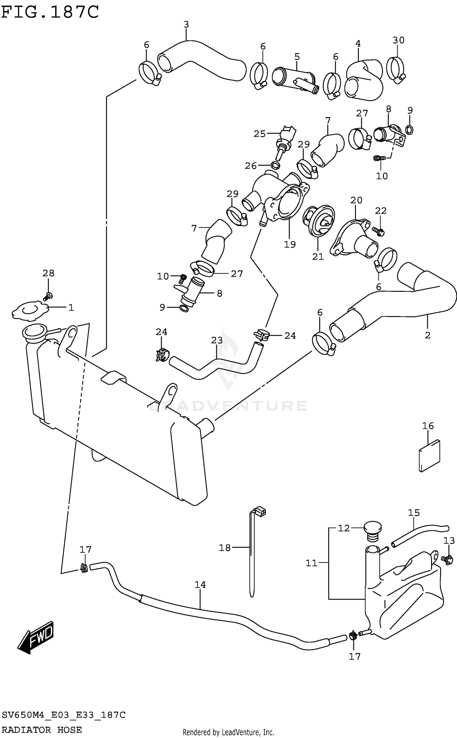 RADIATOR HOSE (SV650AM4 E28)