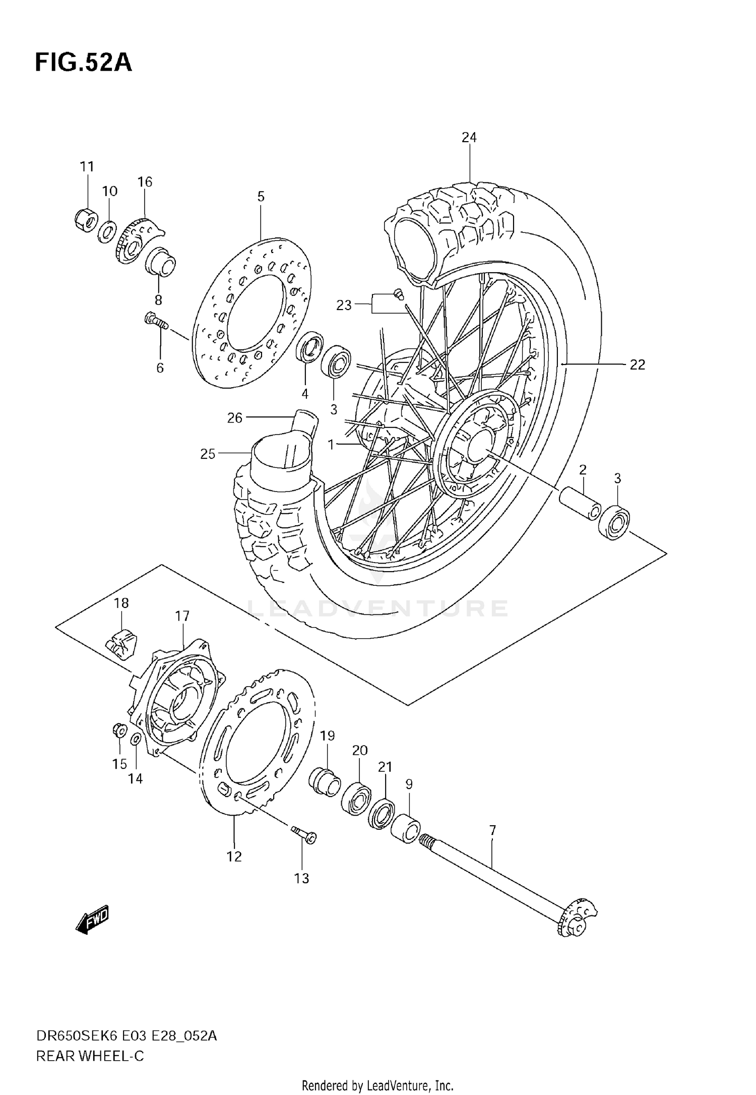 REAR WHEEL (MODEL K8/K9)