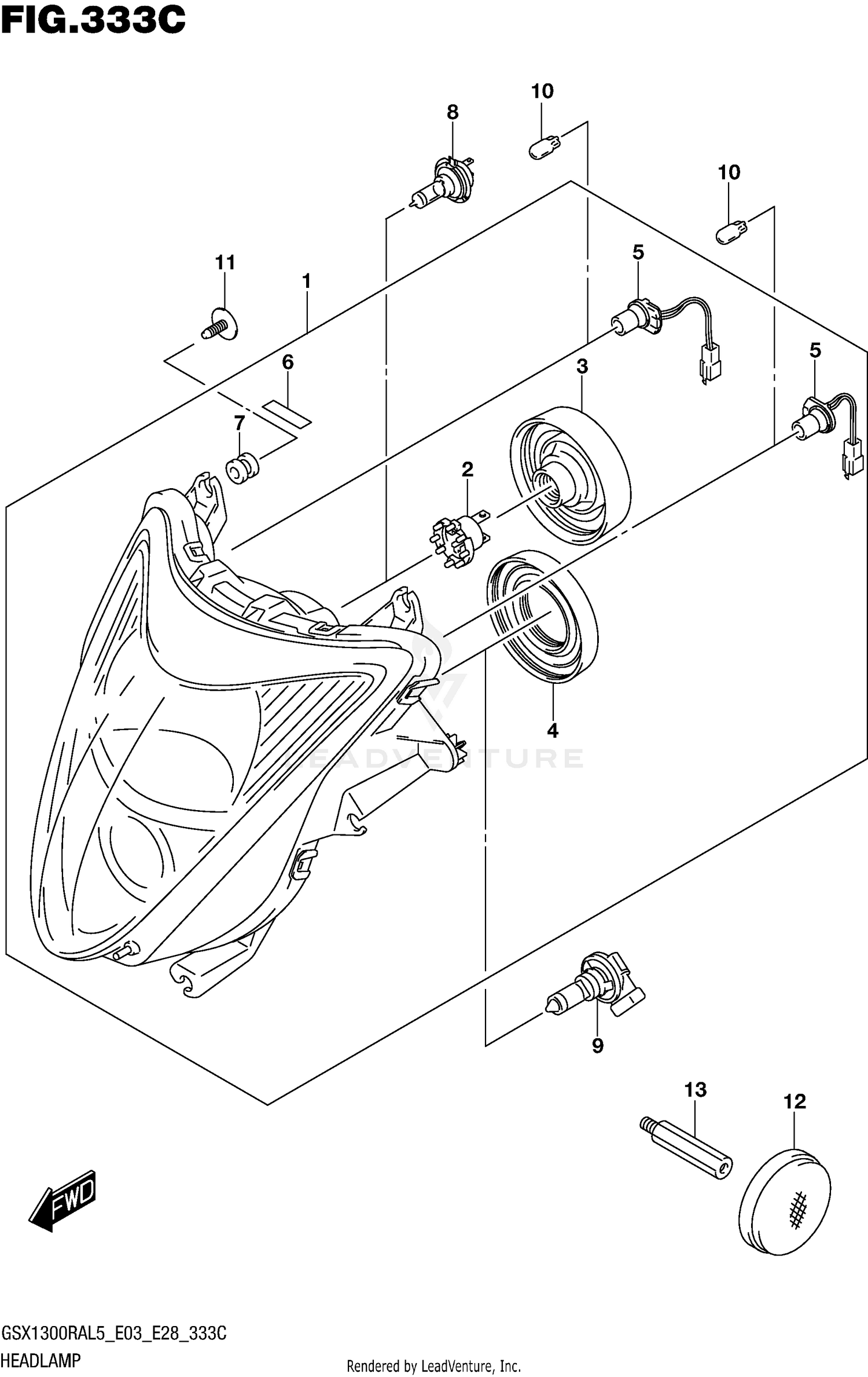 HEADLAMP (GSX1300RAL5 E33)