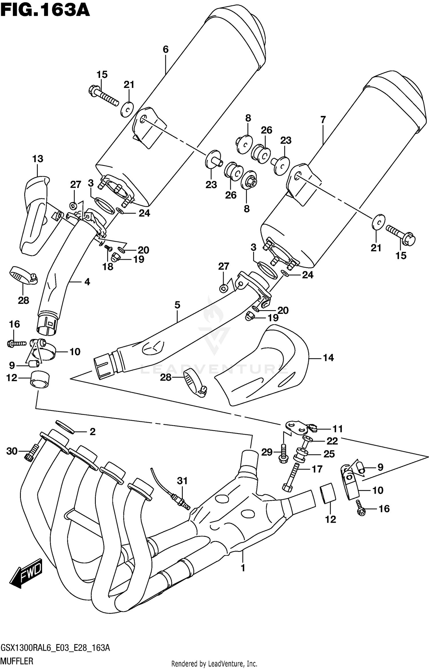 MUFFLER (GSX1300RAL6 E03)