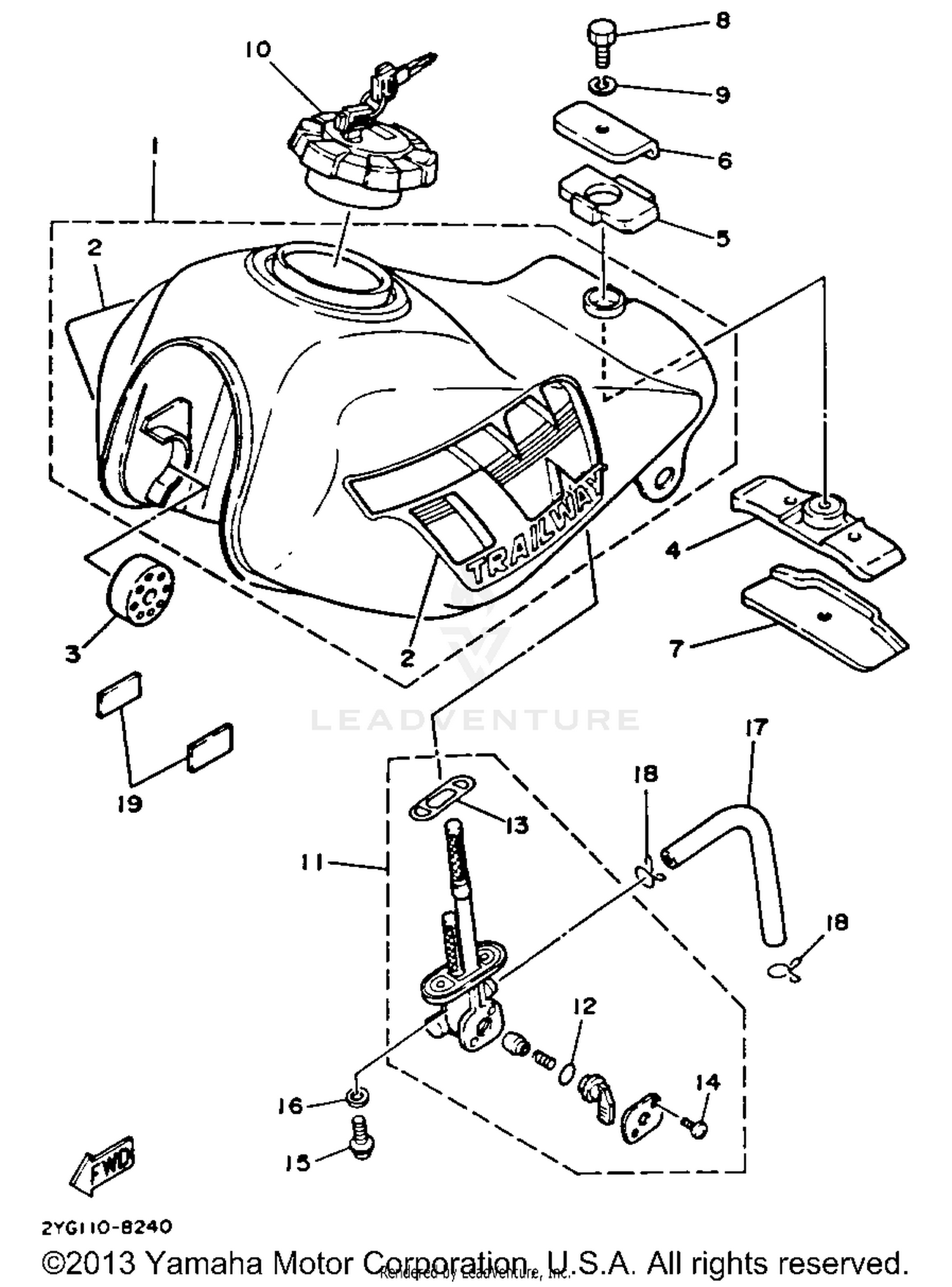 FUEL TANK NON CALIFORNIA MODEL