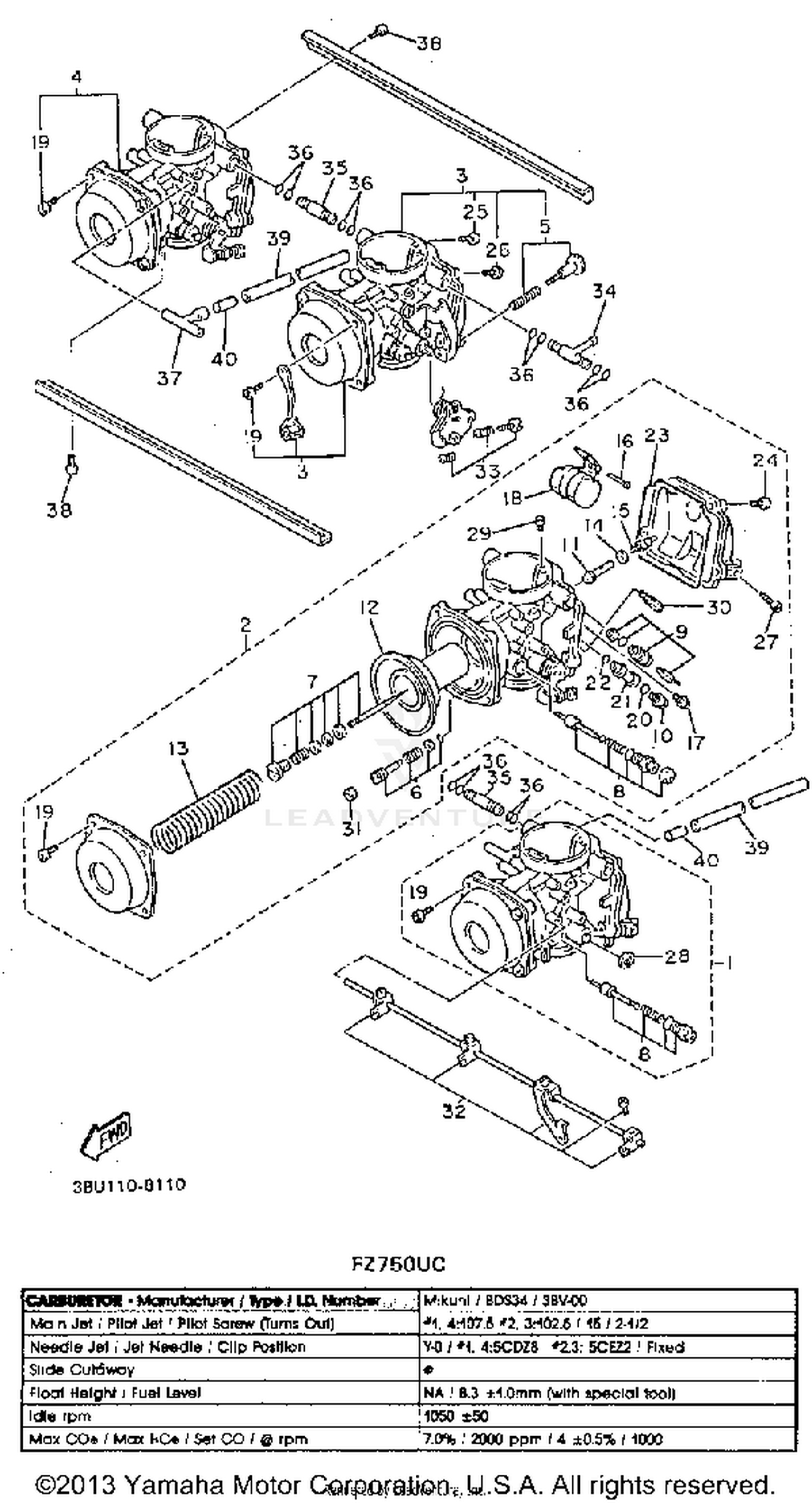 CARBURETOR CALIFORNIA MODEL ONLY