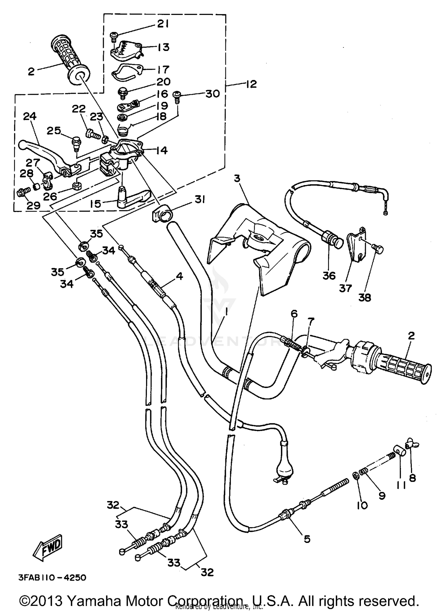 STEERING HANDLE CABLE