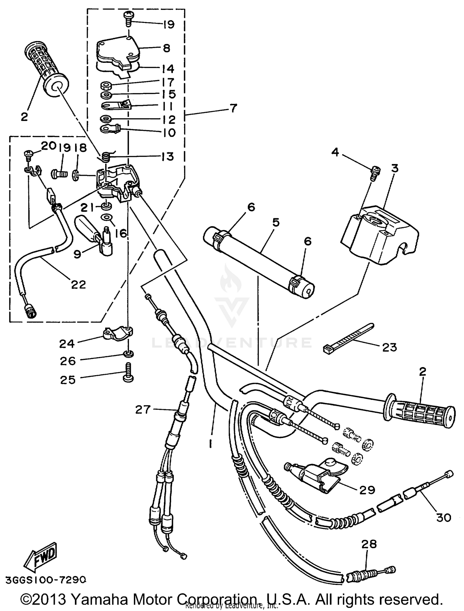 STEERING HANDLE - CABLE