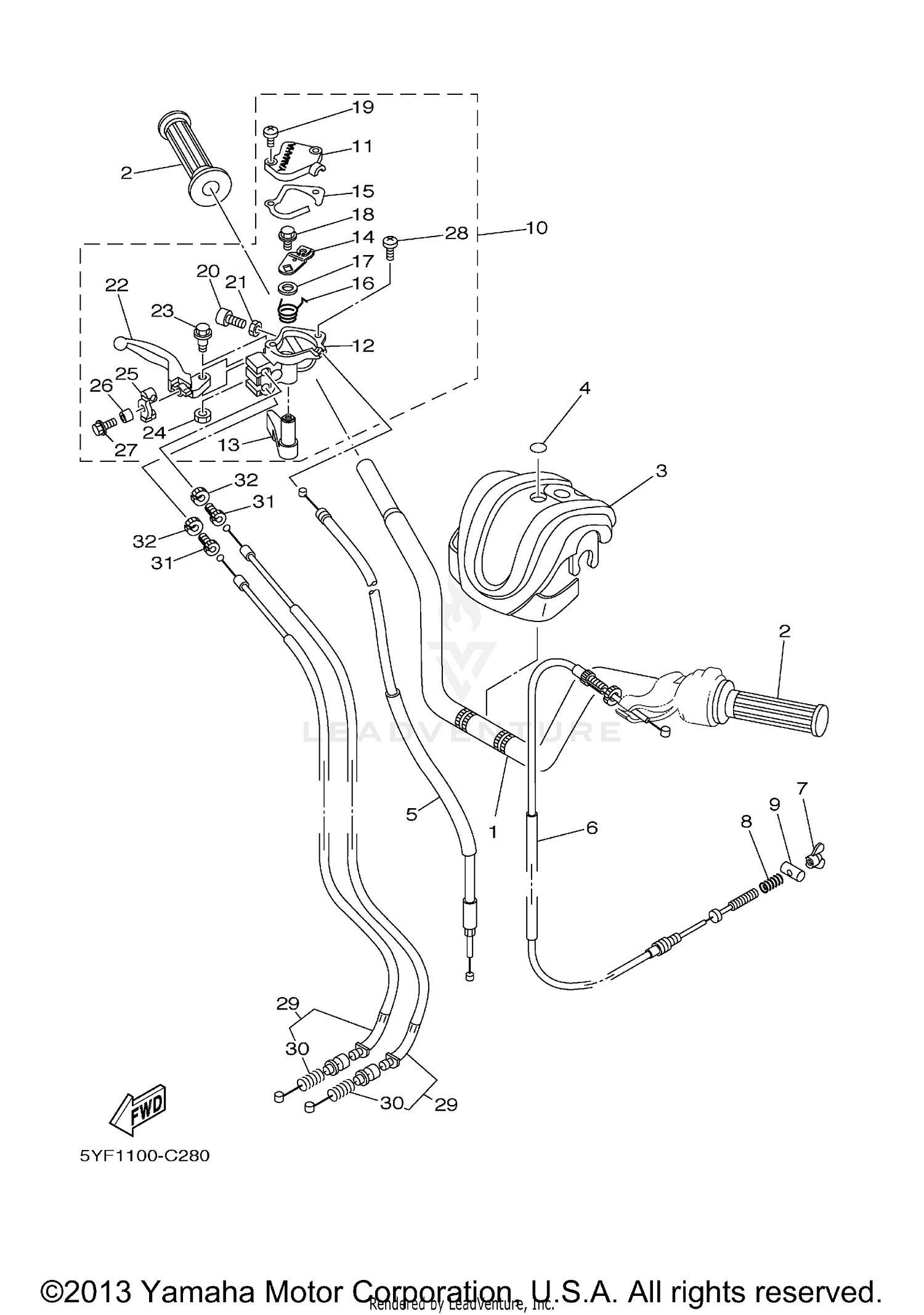 STEERING HANDLE CABLE