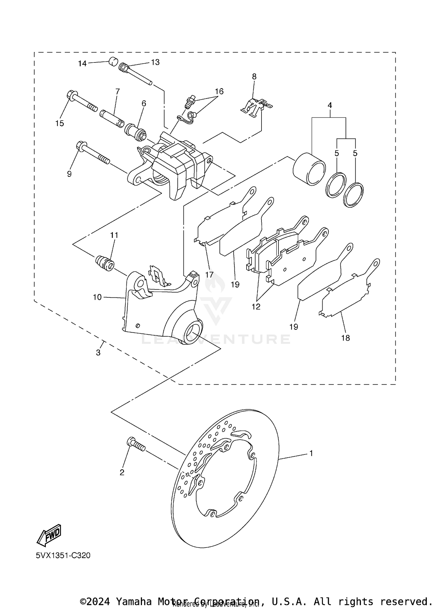 REAR BRAKE CALIPER