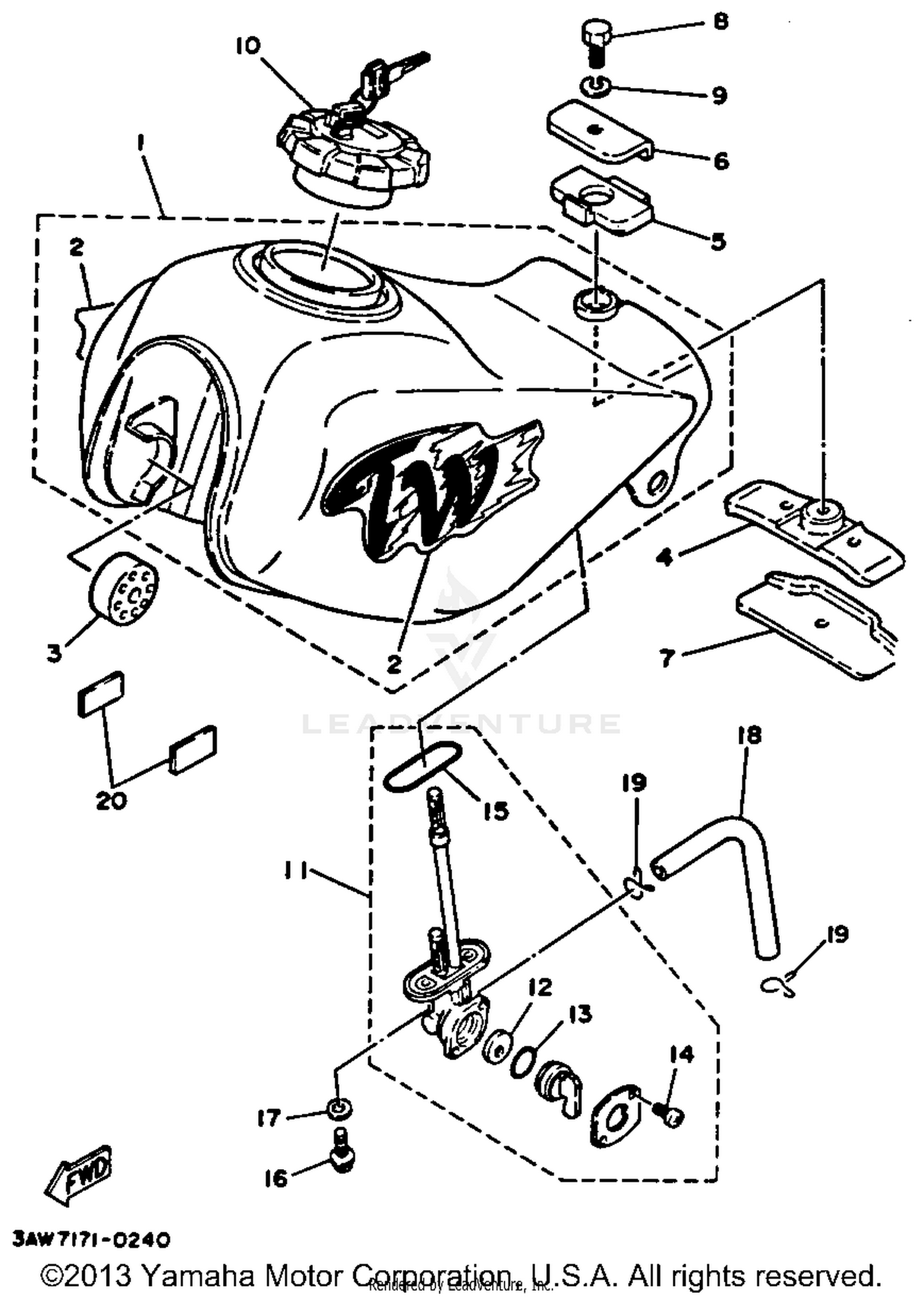 FUEL TANK NON CALIFORNIA MODEL