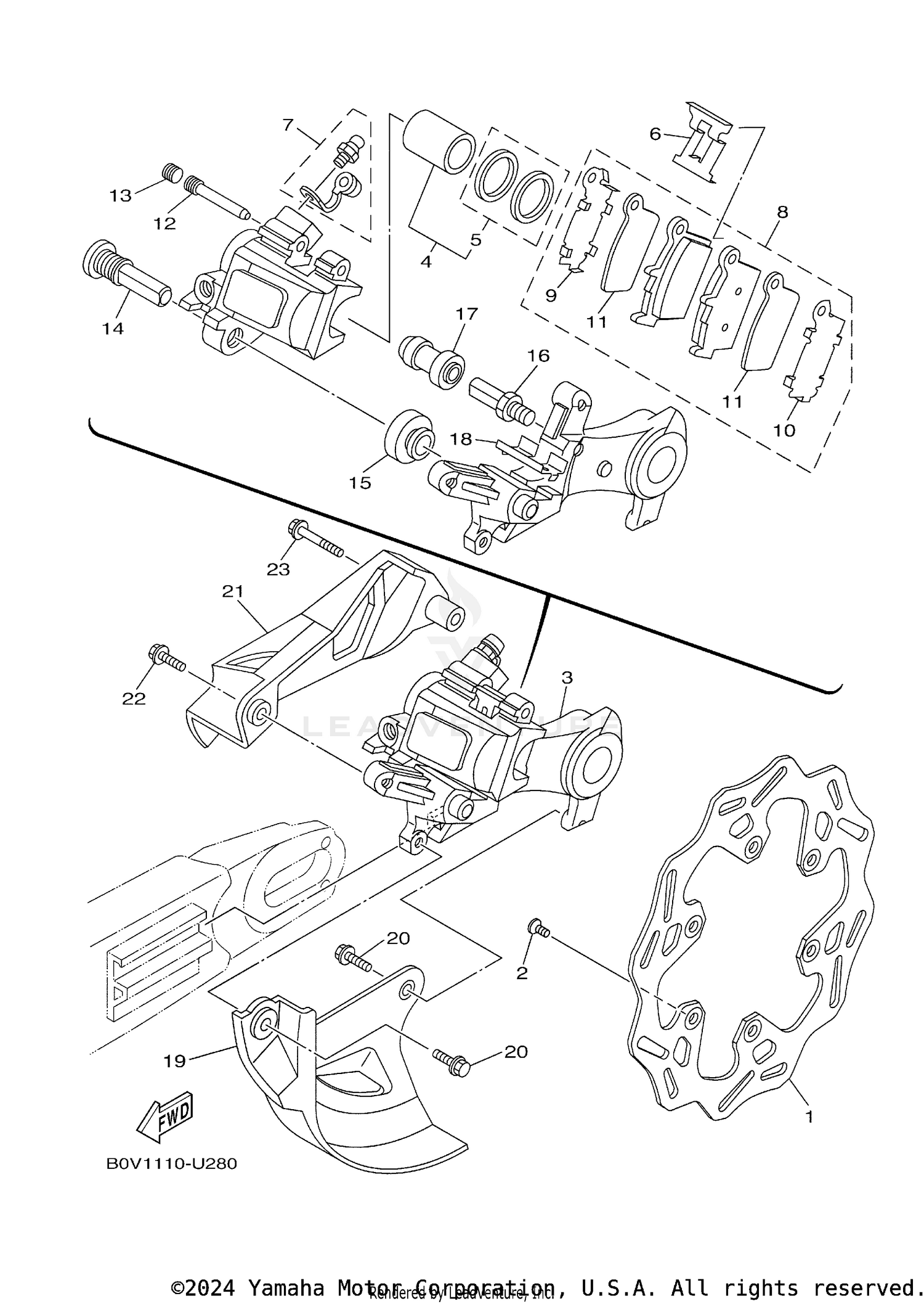 REAR BRAKE CALIPER