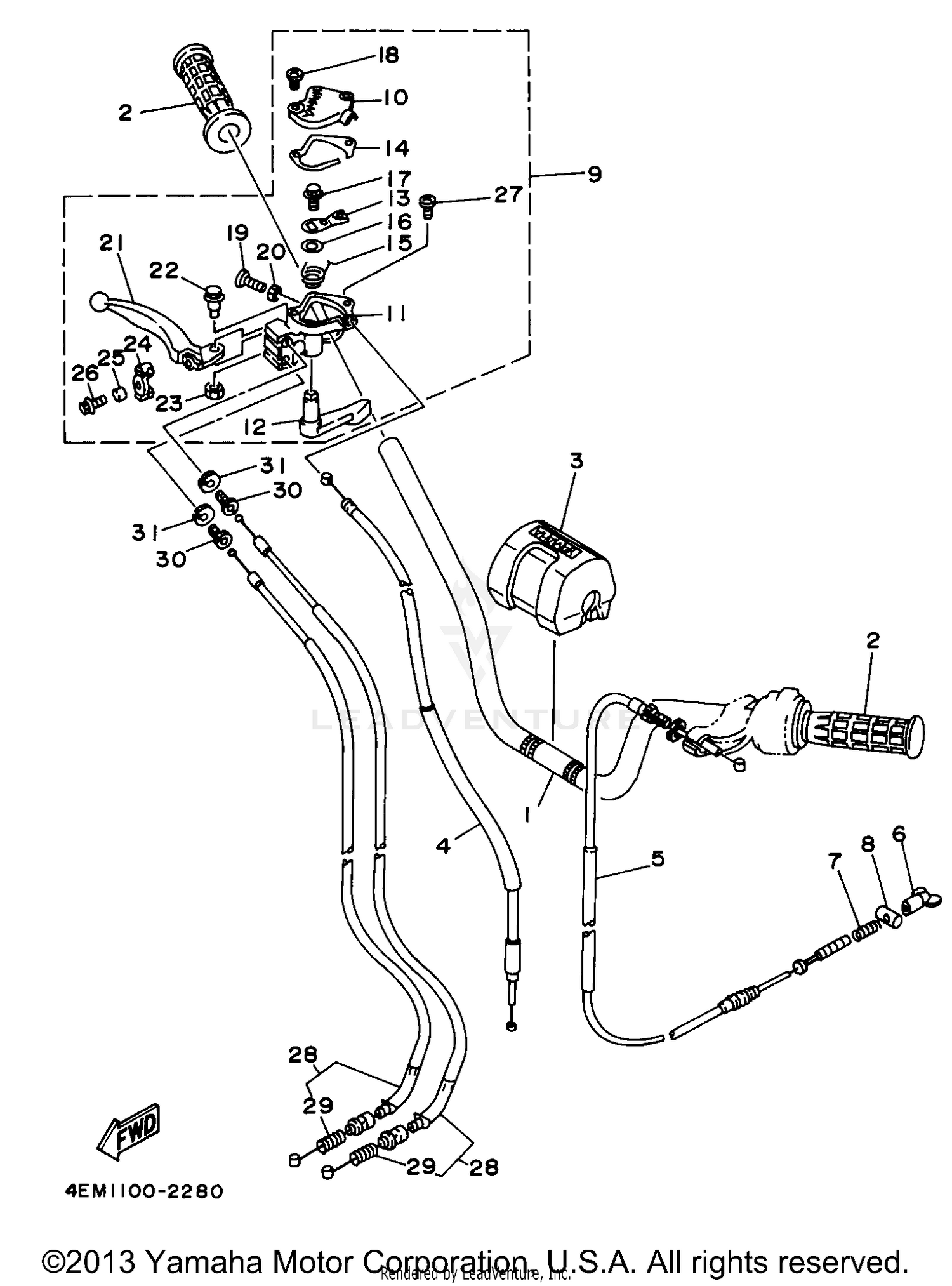 STEERING HANDLE - CABLE