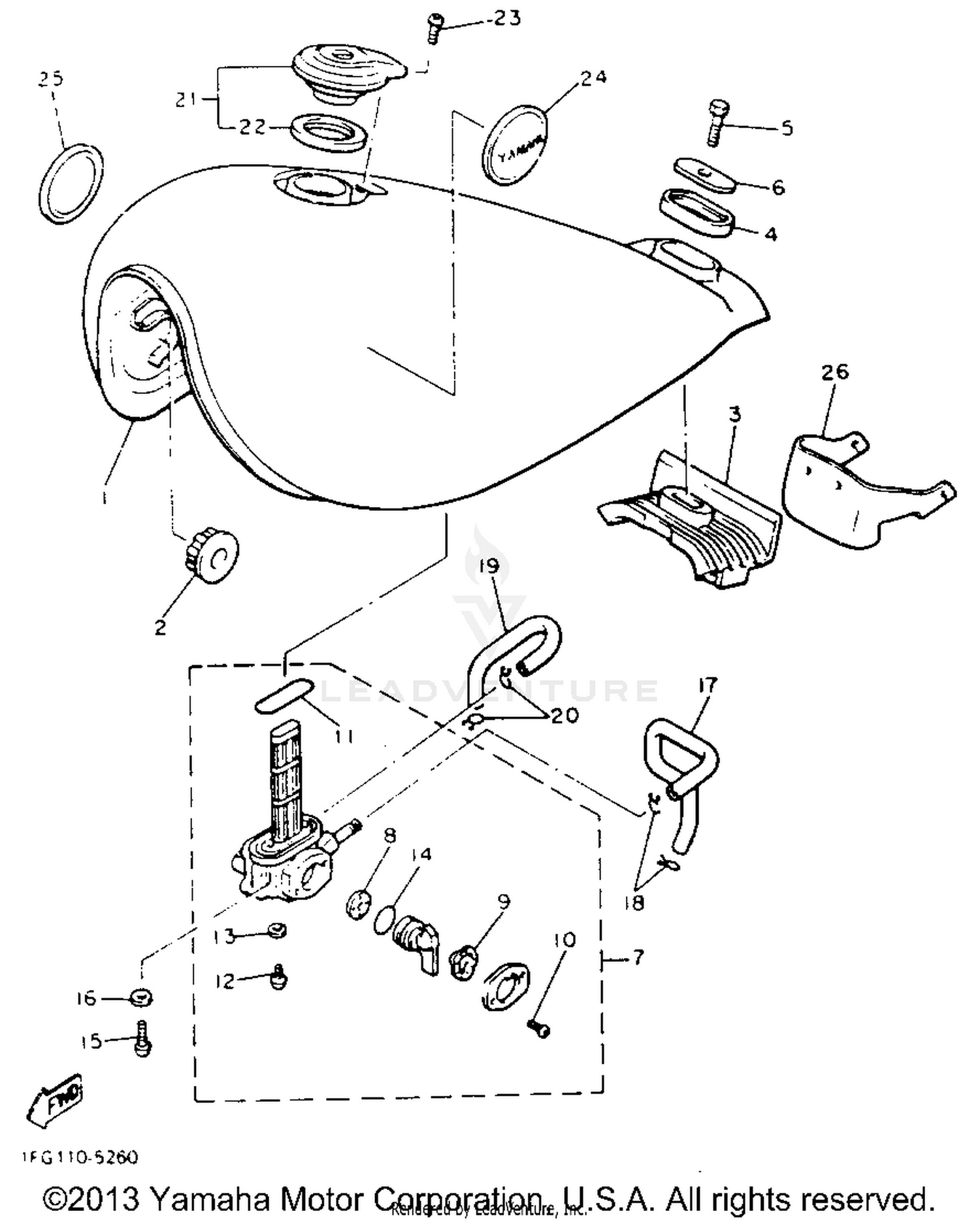FUEL TANK NONCALIFORNIA MODEL