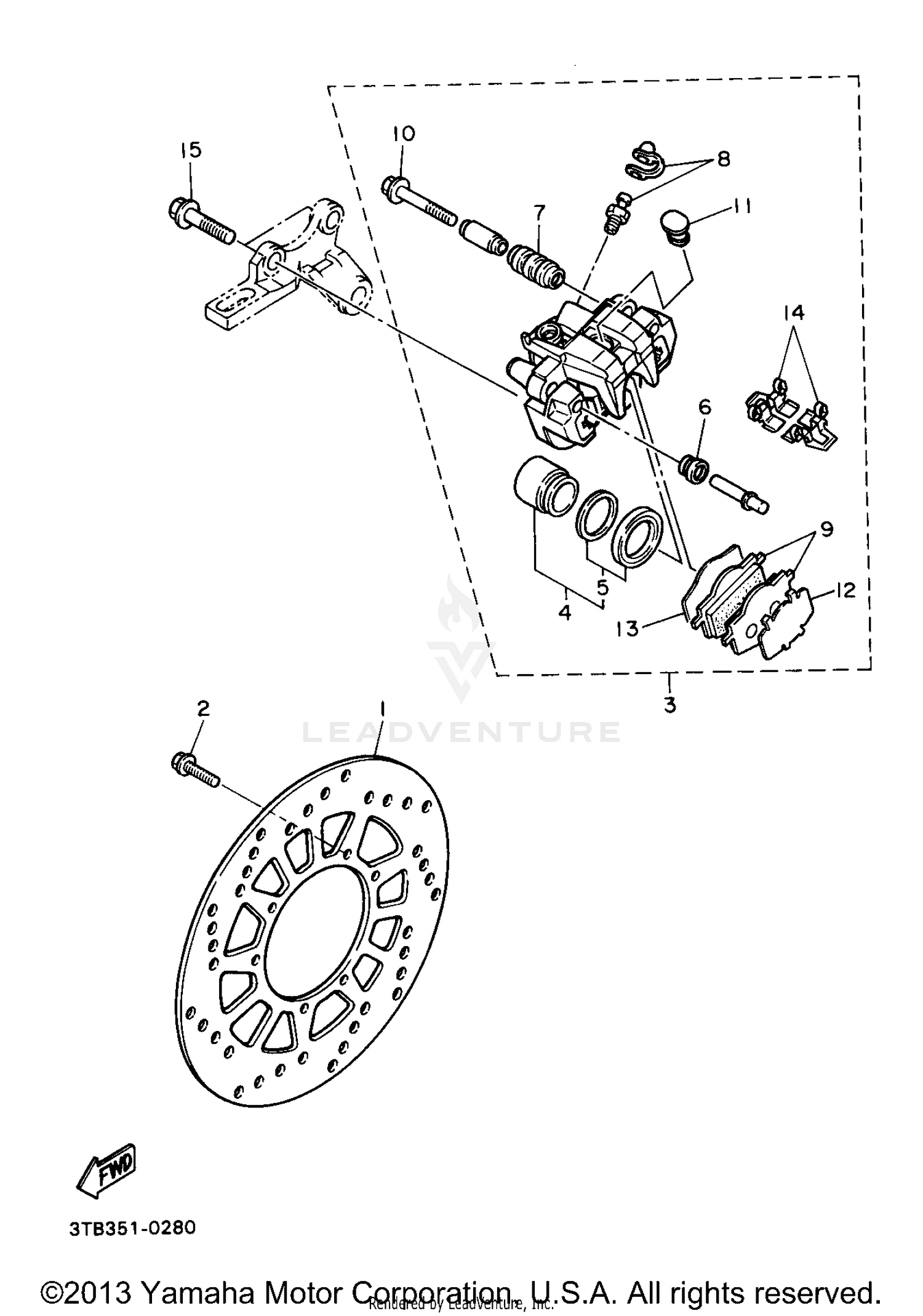 REAR BRAKE CALIPER