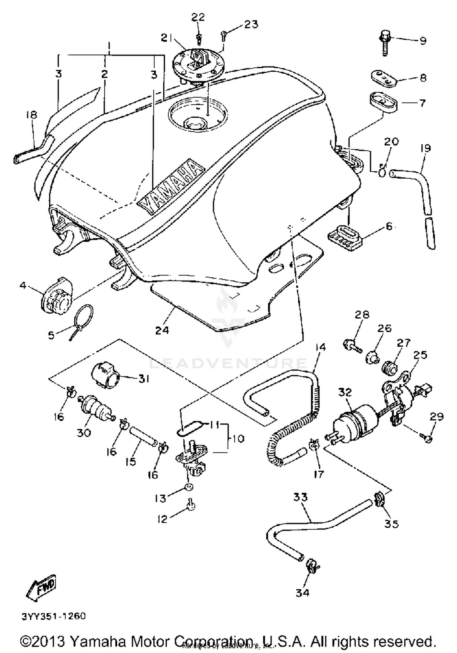 FUEL TANK NON CALIFORNIA MODEL