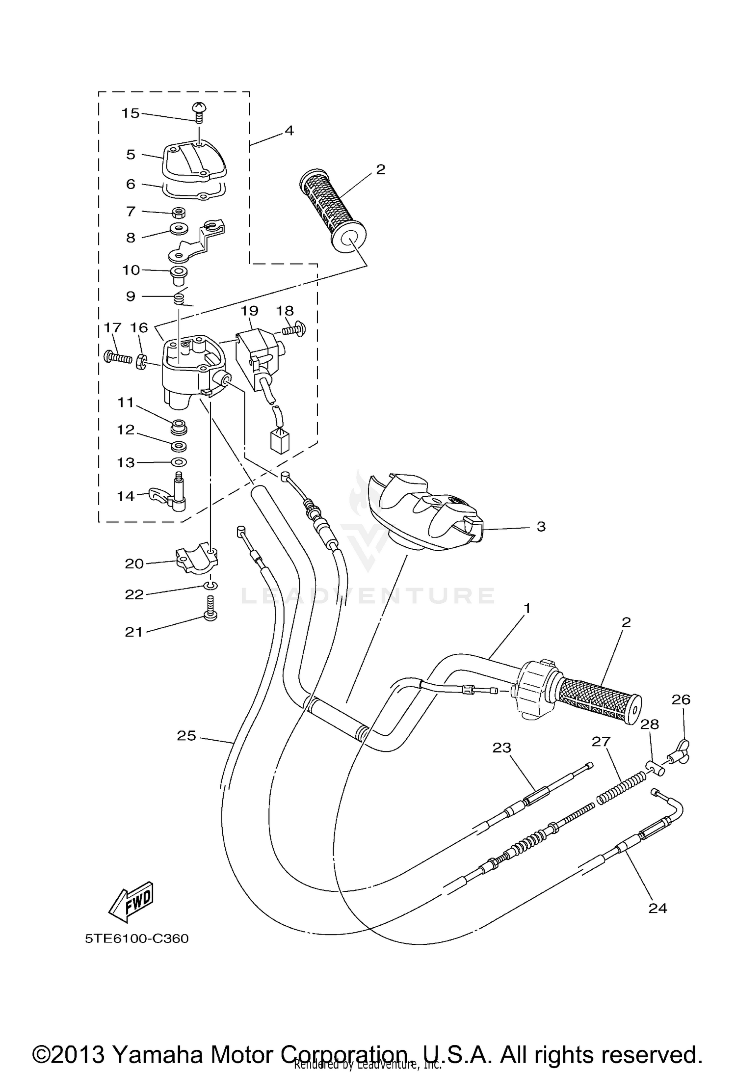 STEERING HANDLE CABLE