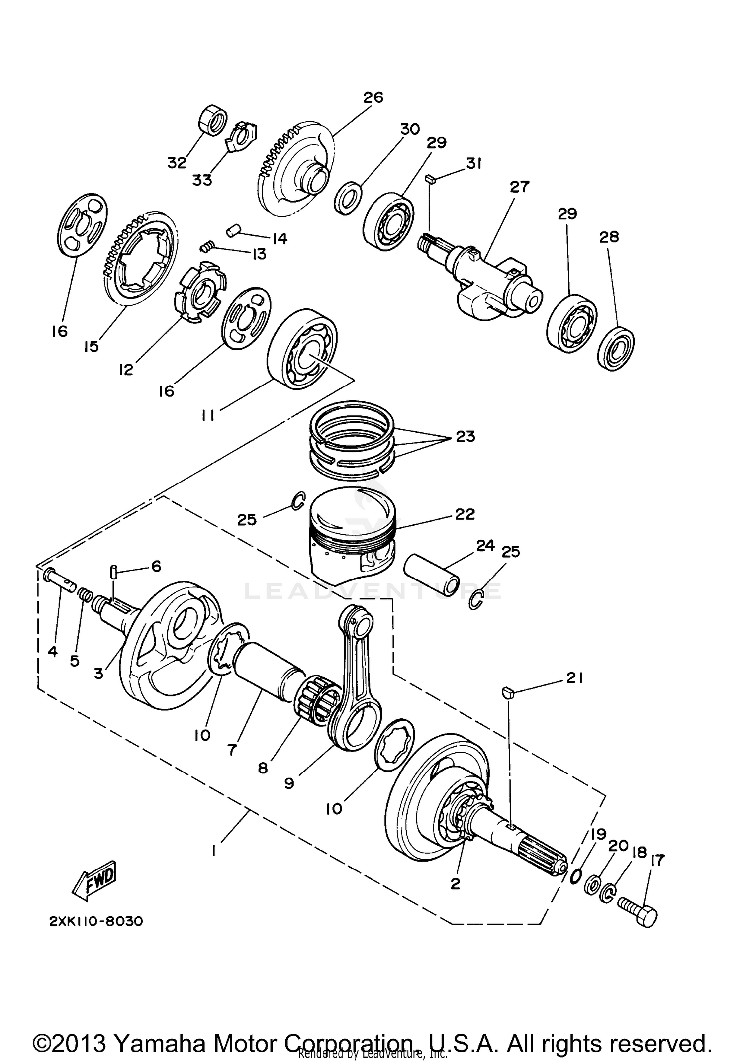 CRANKSHAFT. PISTON