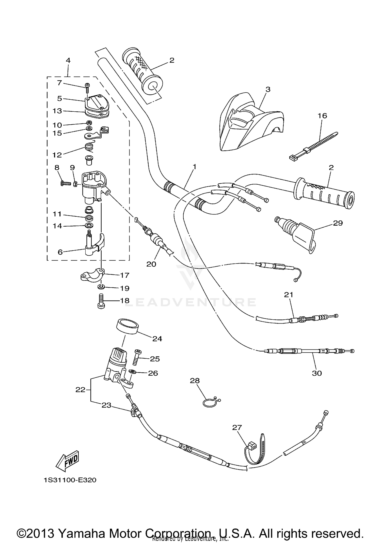STEERING HANDLE CABLE