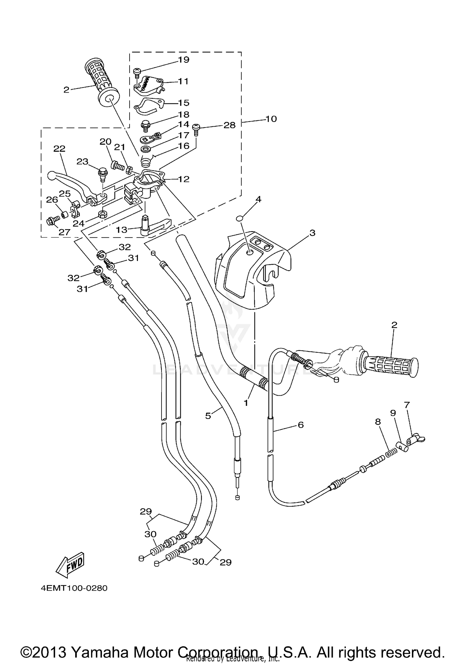 STEERING HANDLE - CABLE