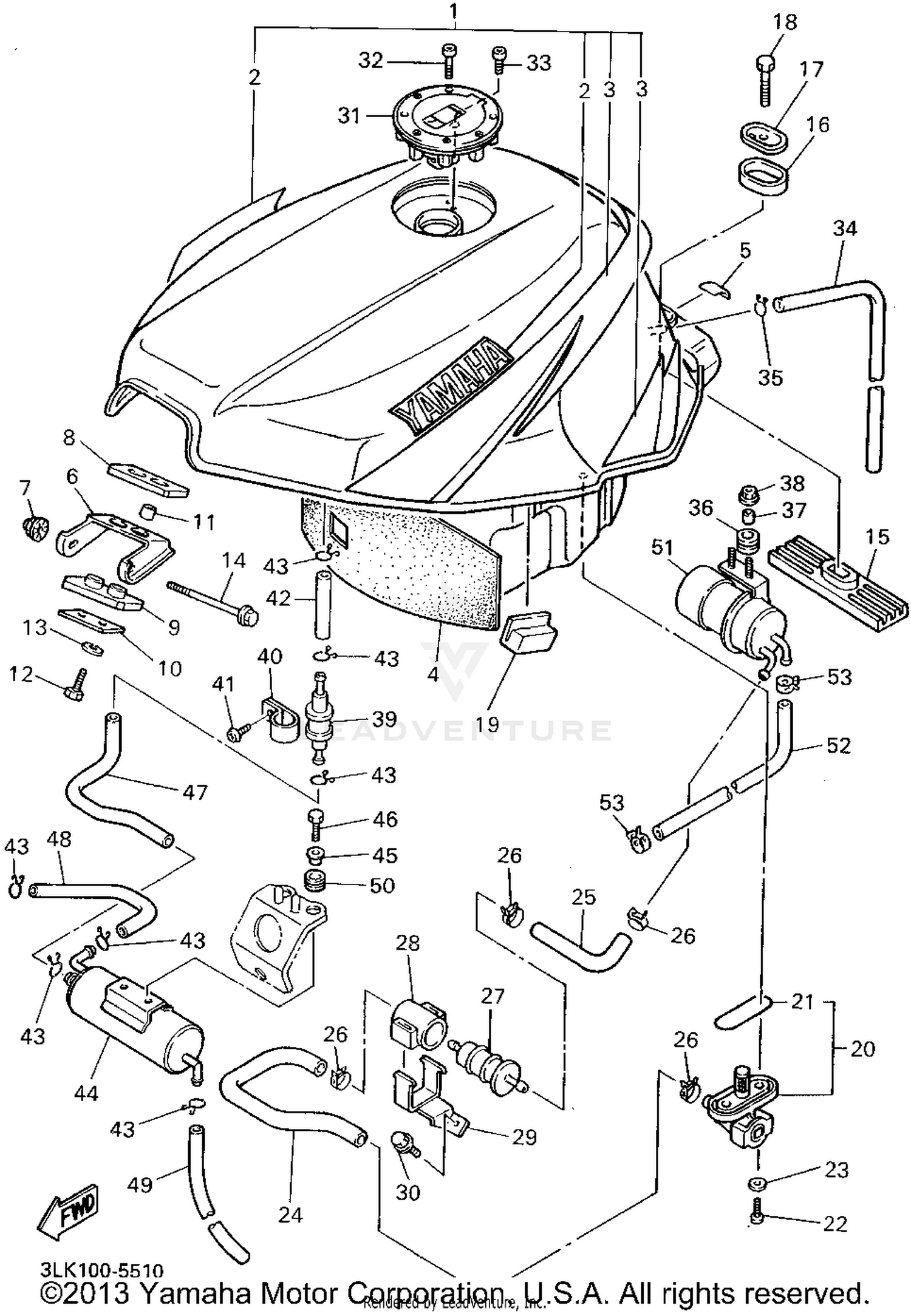 FUEL TANK CALIFORNIA MODEL ONLY