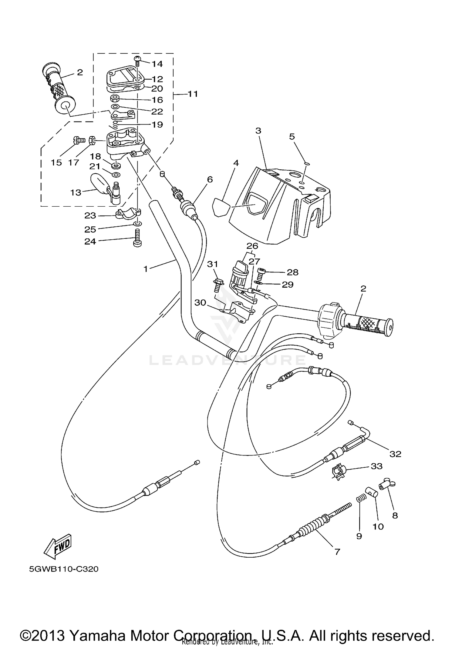 STEERING HANDLE CABLE