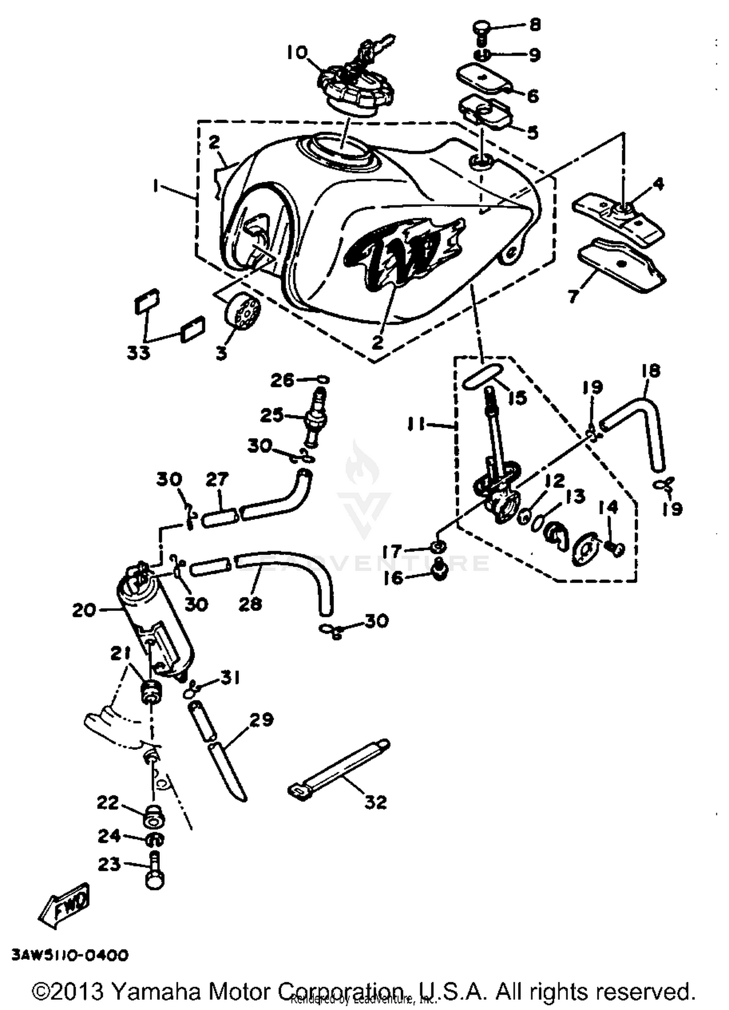 FUEL TANK CALIFORNIA MODEL ONLY