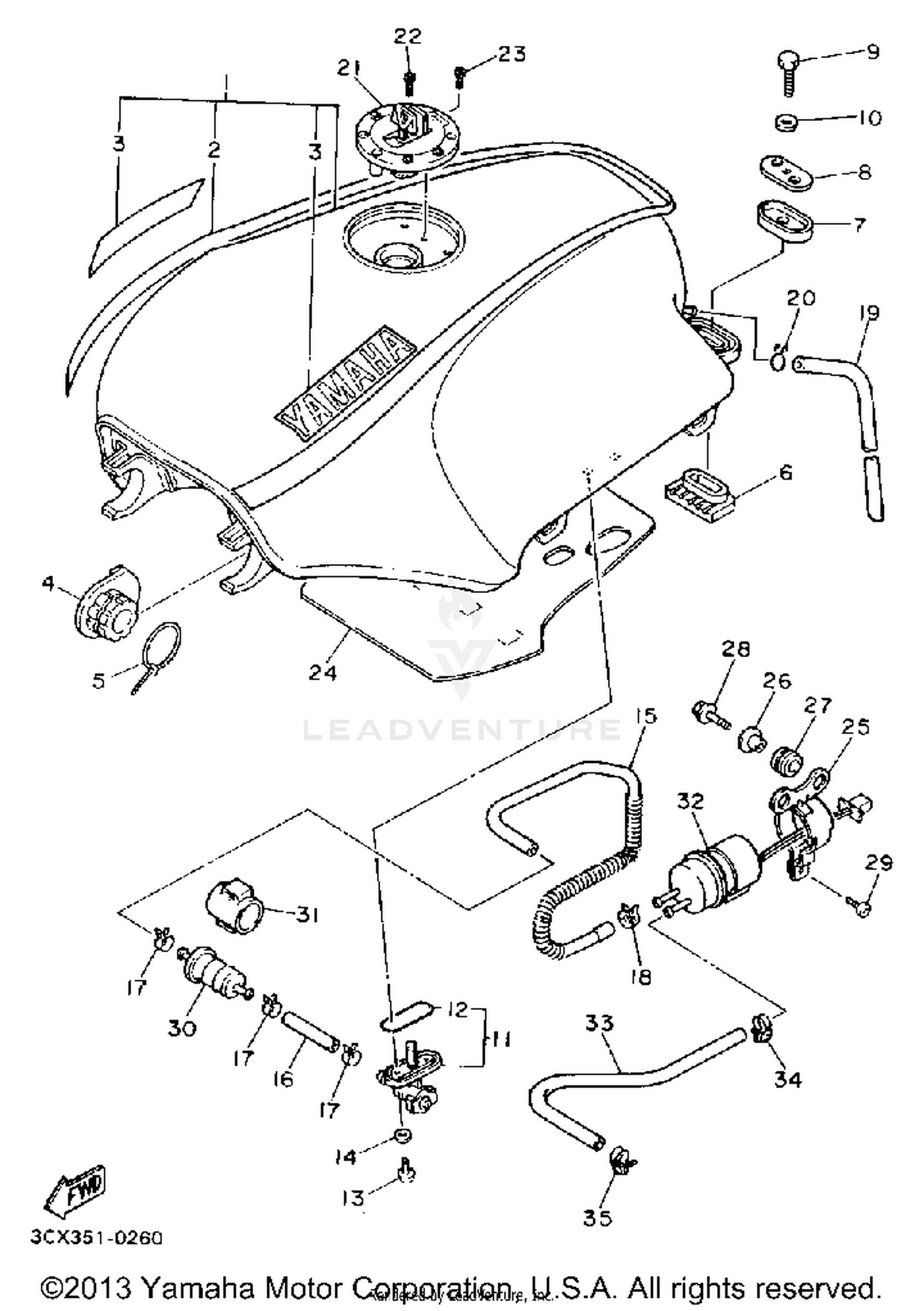 FUEL TANK NON CALIFORNIA MODEL