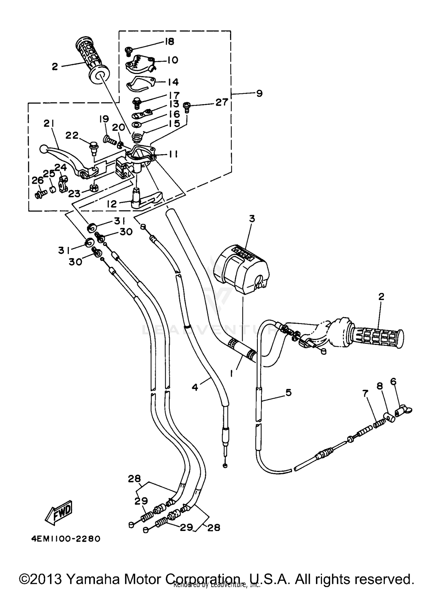STEERING HANDLE - CABLE