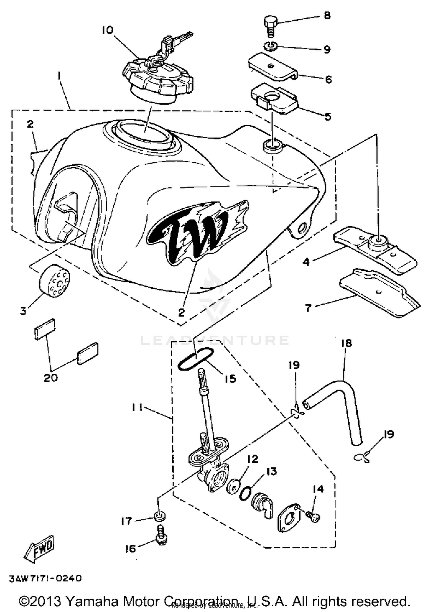 FUEL TANK NON CALIFORNIA MODEL