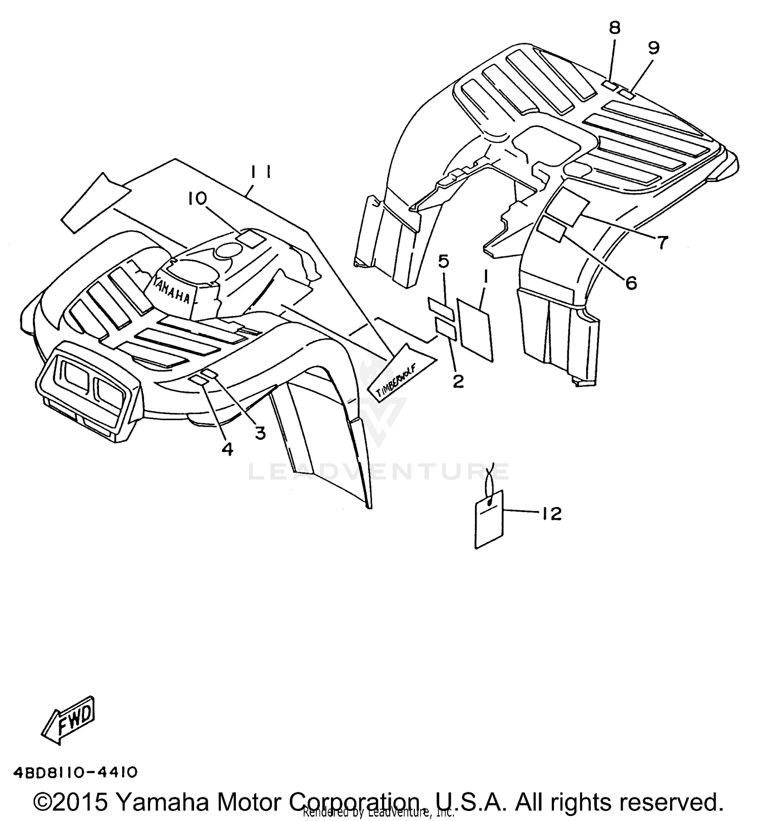 EMBLEM - LABEL 2 (FOR YFB250H USE ONLY)