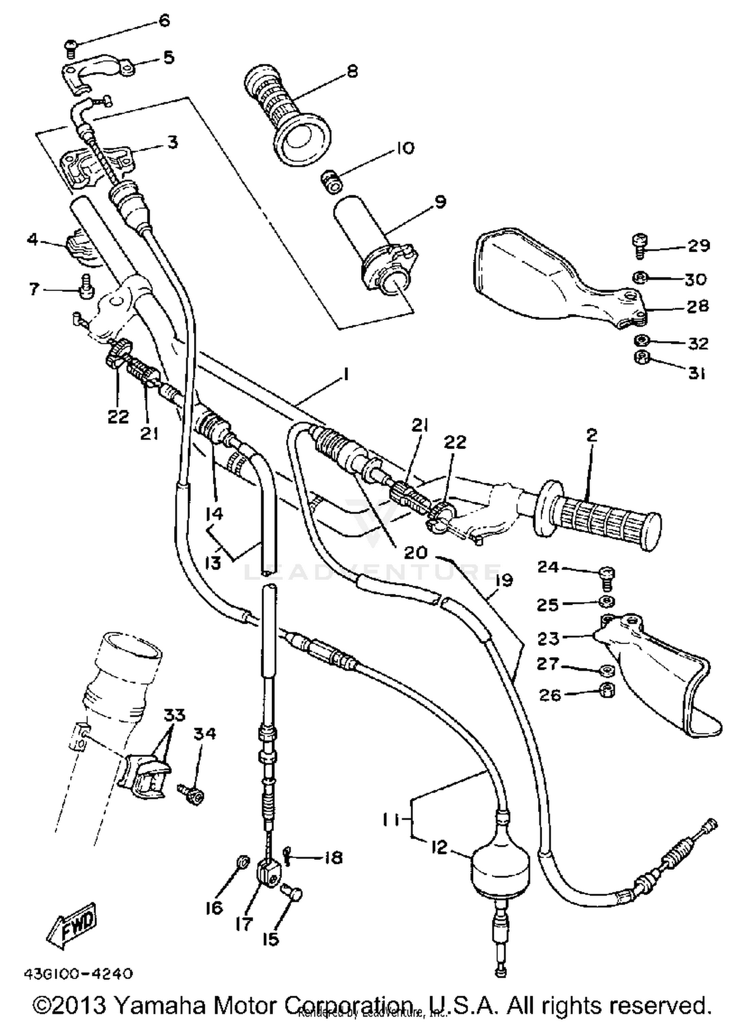 STEERING HANDLE-CABLE