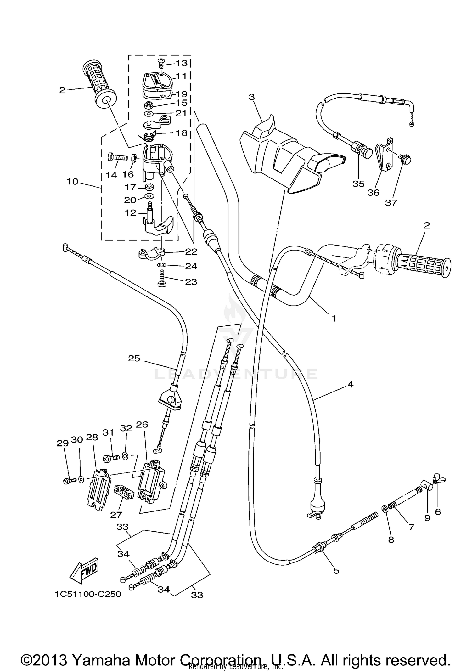 STEERING HANDLE CABLE