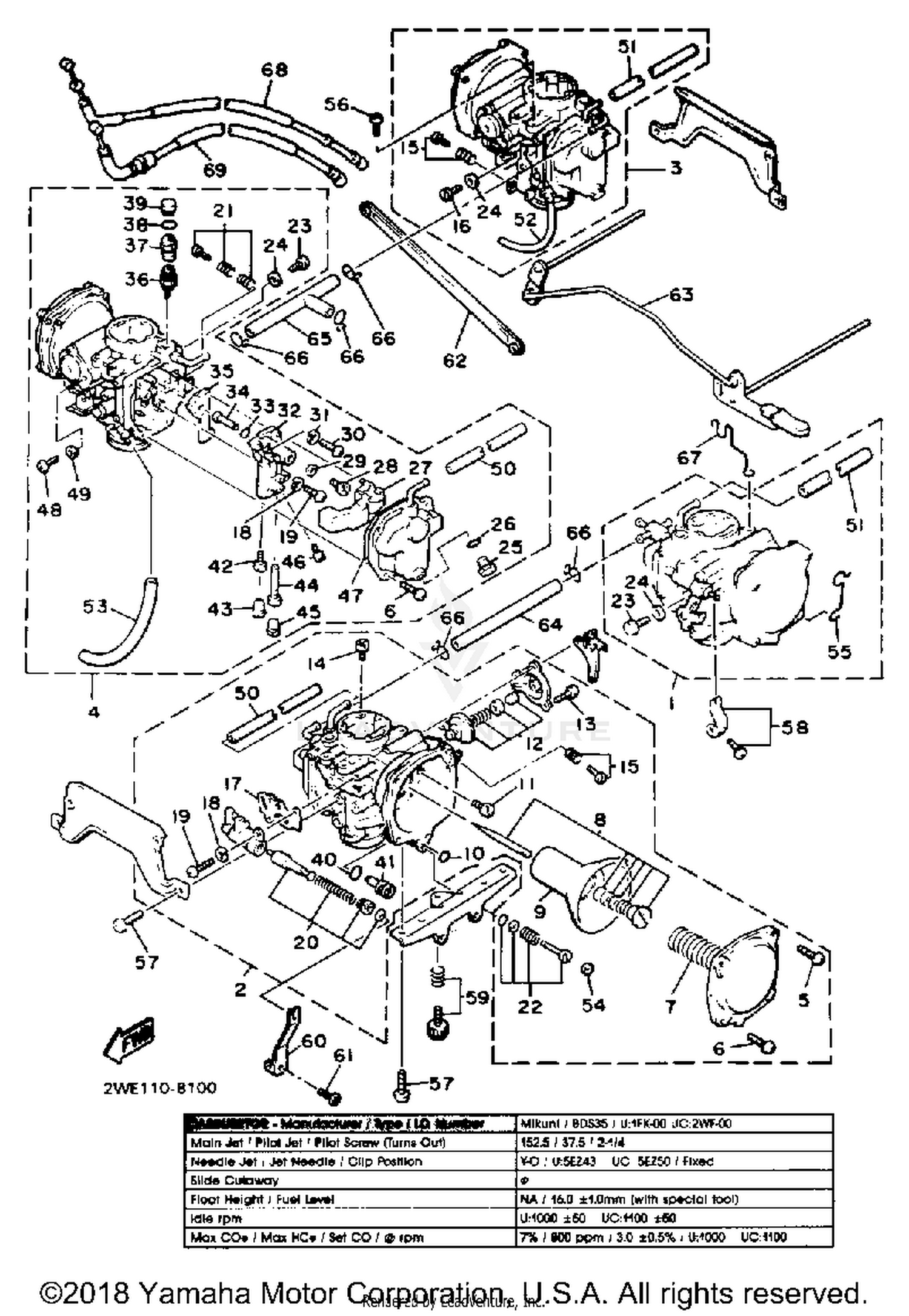 CARBURETOR NONCALIFORNIA MODEL
