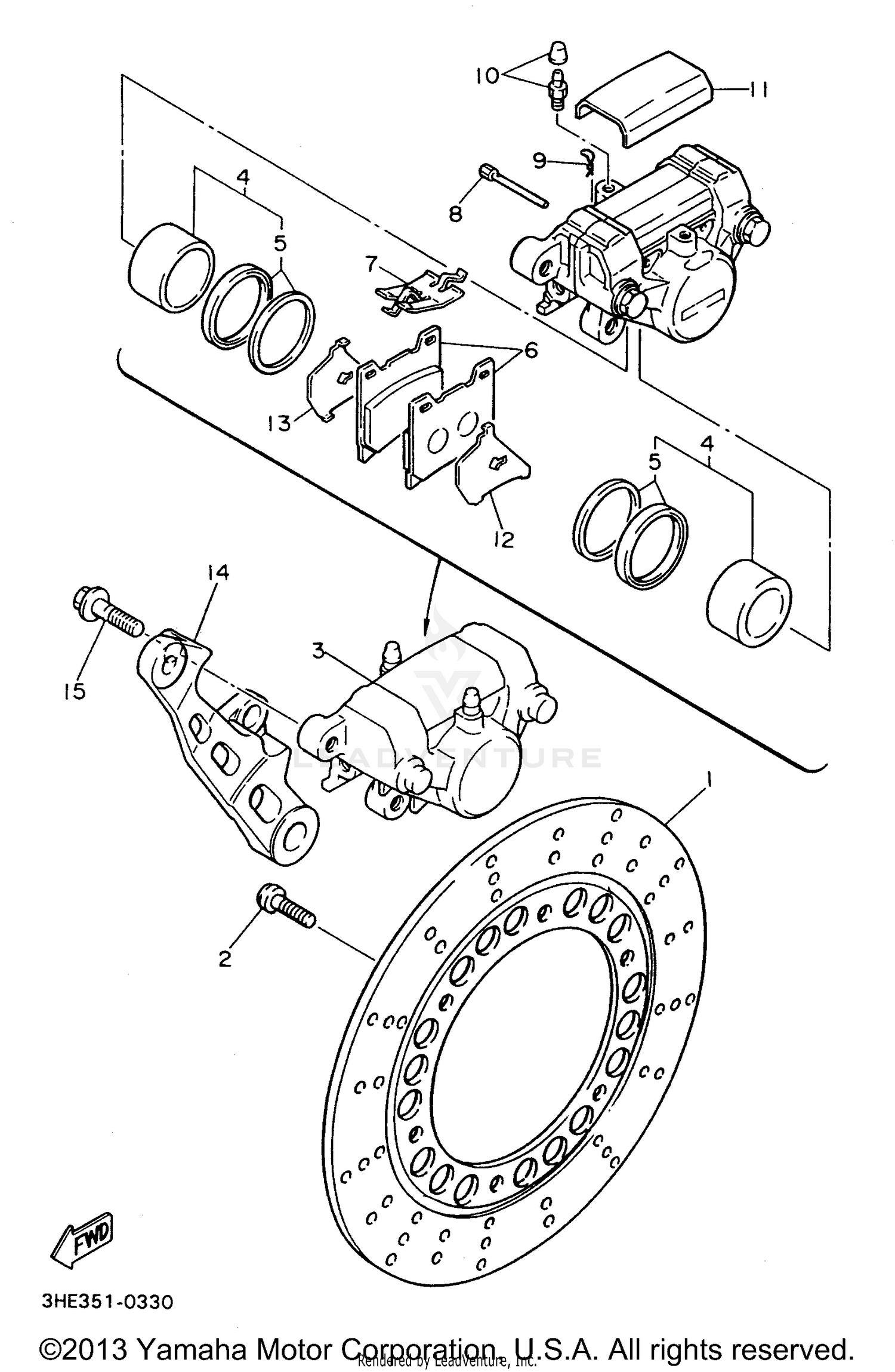 REAR BRAKE CALIPER