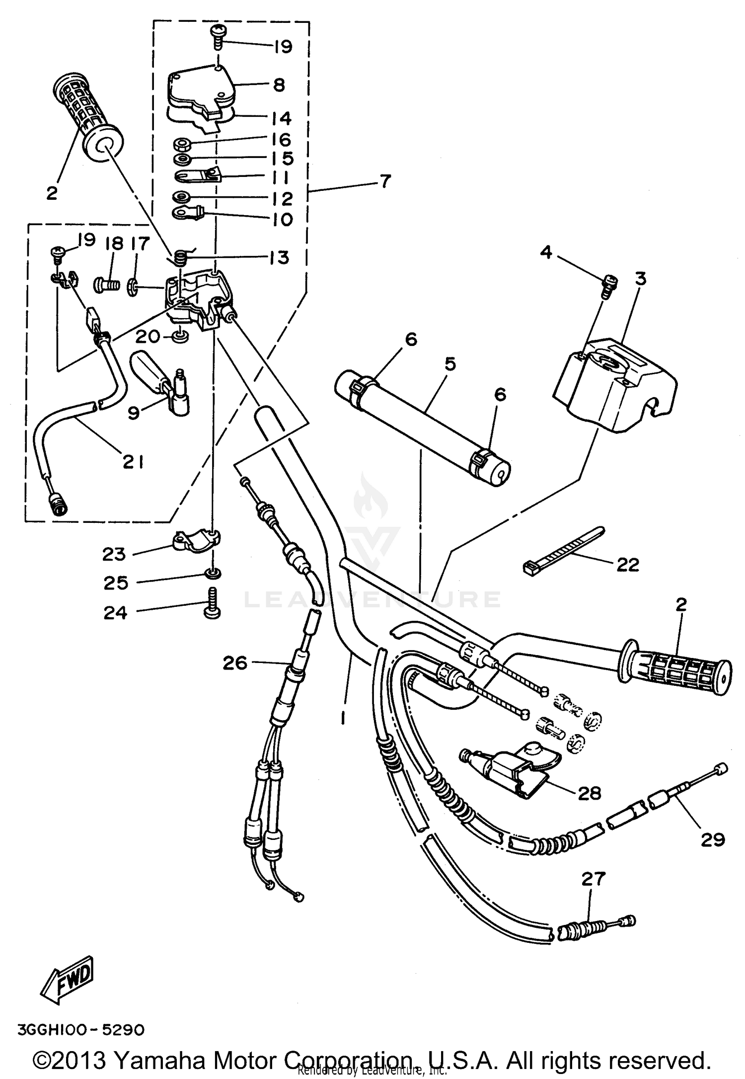 STEERING HANDLE - CABLE