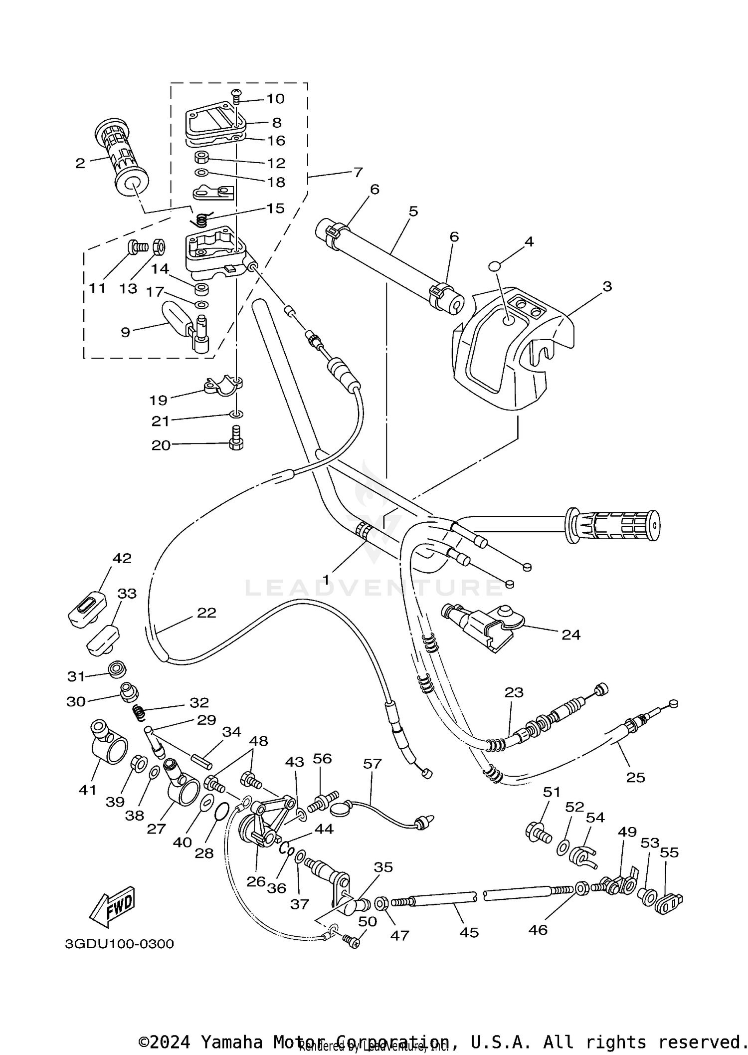 STEERING HANDLE. CABLE