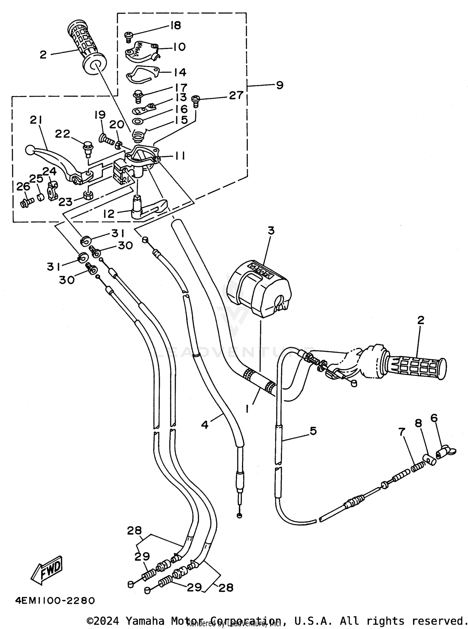 STEERING HANDLE - CABLE