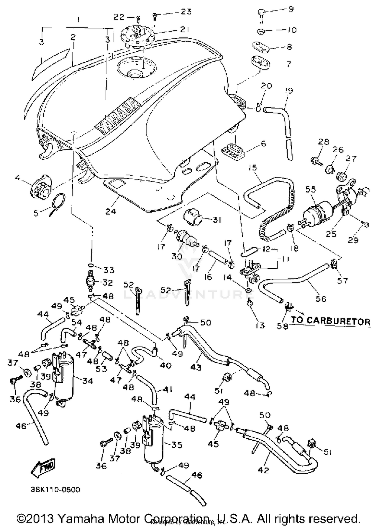 FUEL TANK CALIFORNIA MODEL ONLY