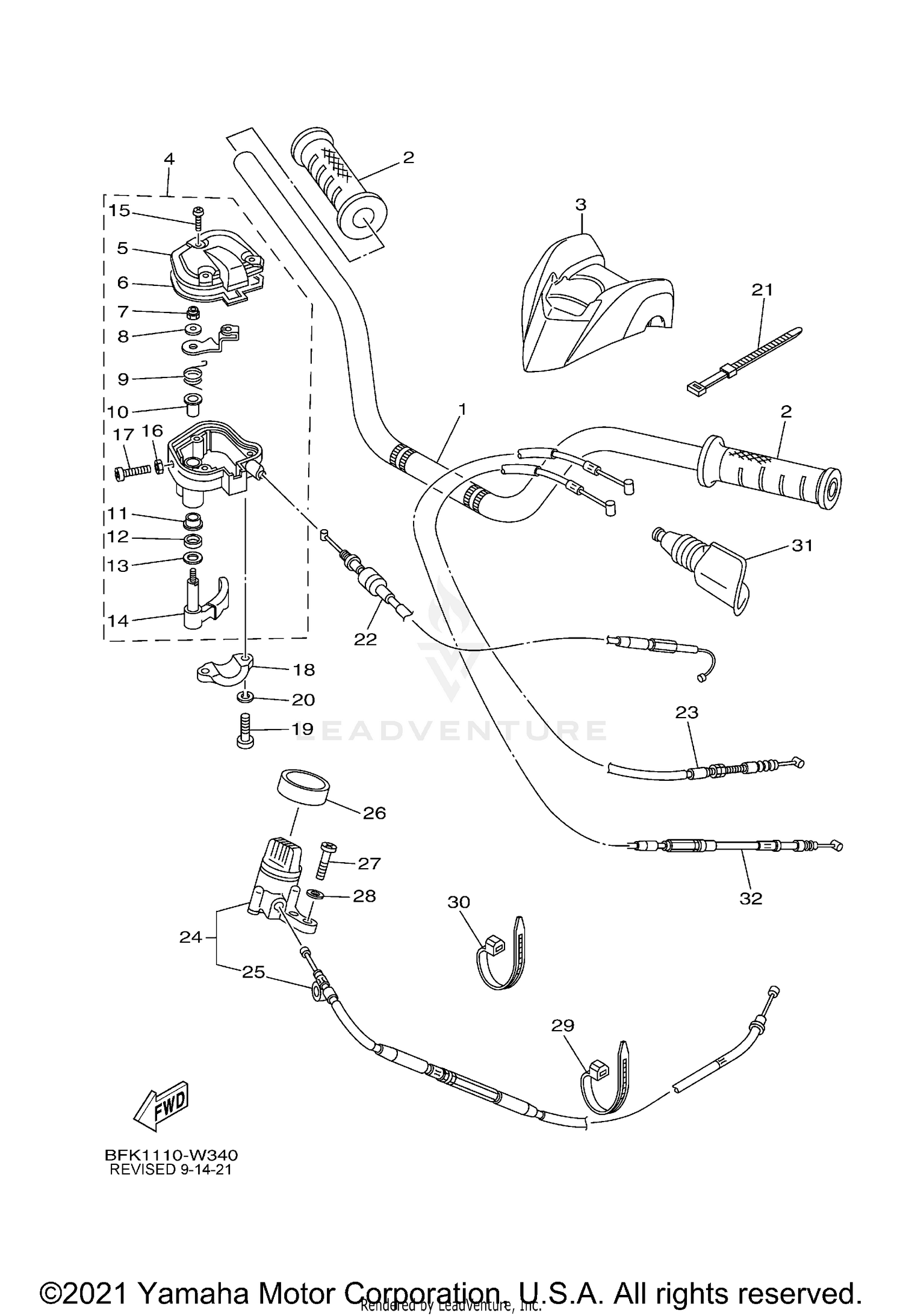 STEERING HANDLE CABLE