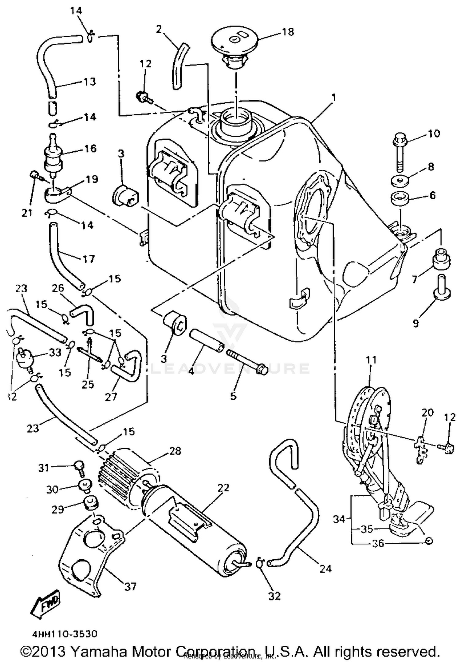 FUEL TANK CALIFORNIA MODEL ONLY
