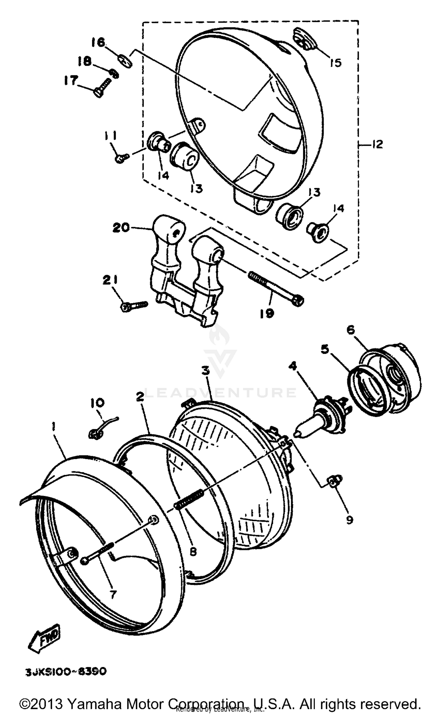 HEADLIGHT 2 XV1100S MODEL
