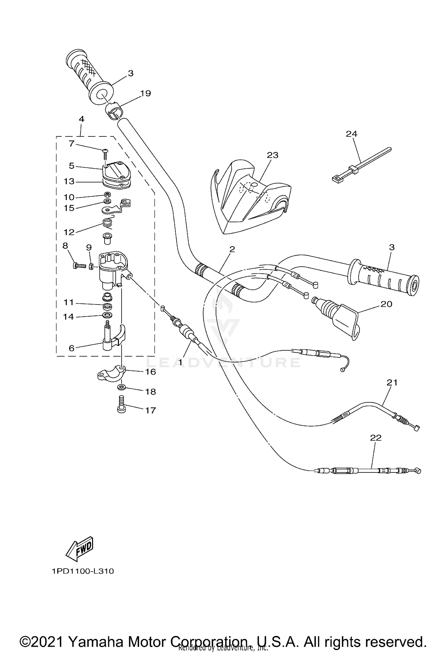 STEERING HANDLE CABLE