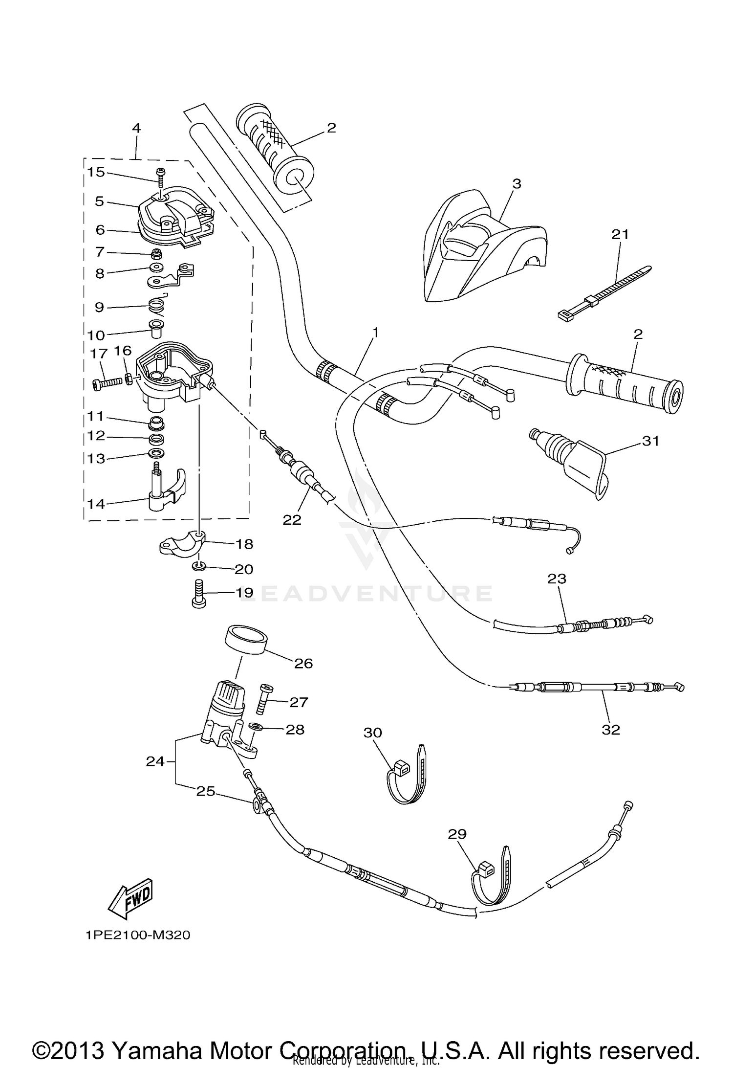 STEERING HANDLE CABLE