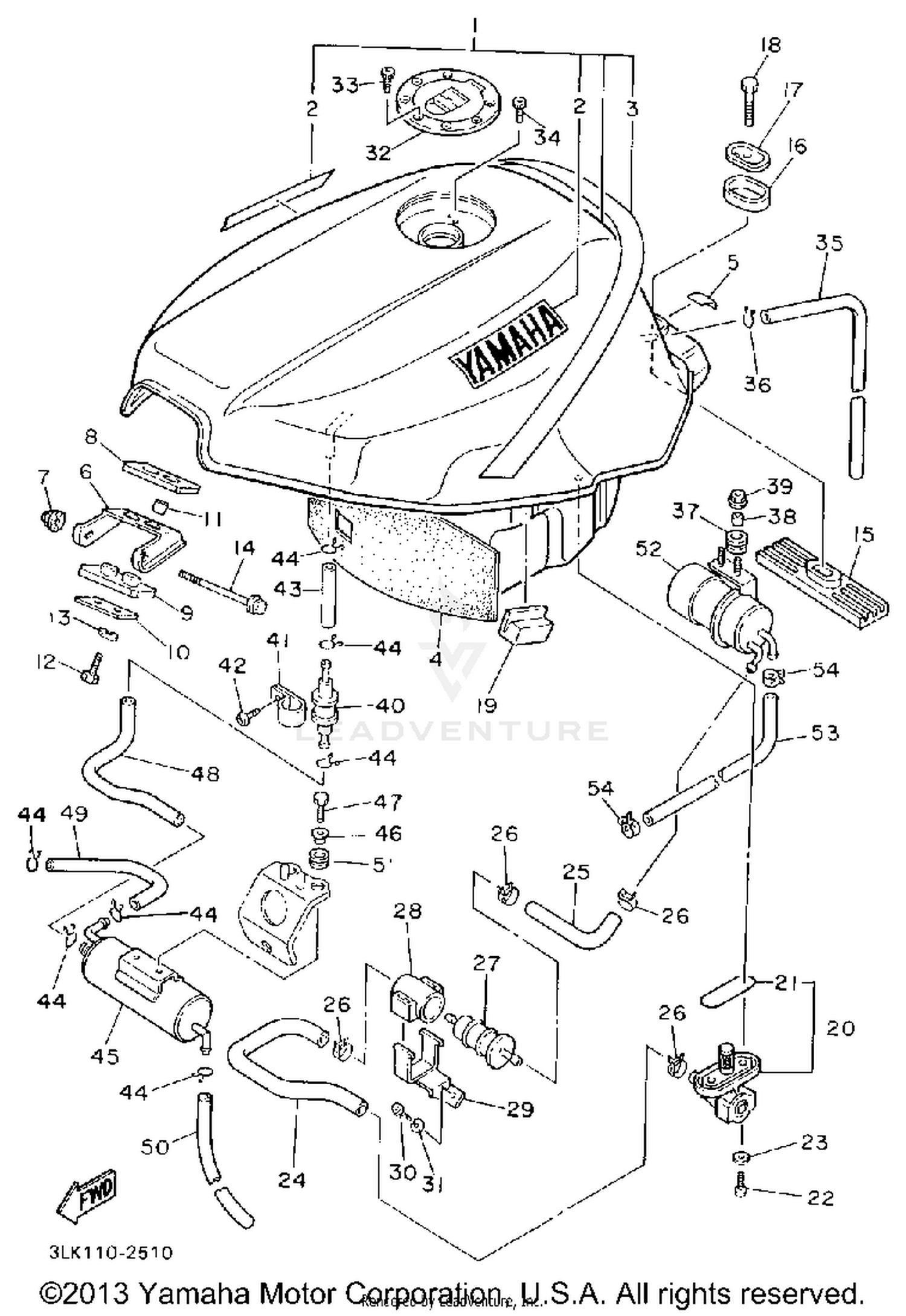 FUEL TANK CALIFORNIA MODEL ONLY