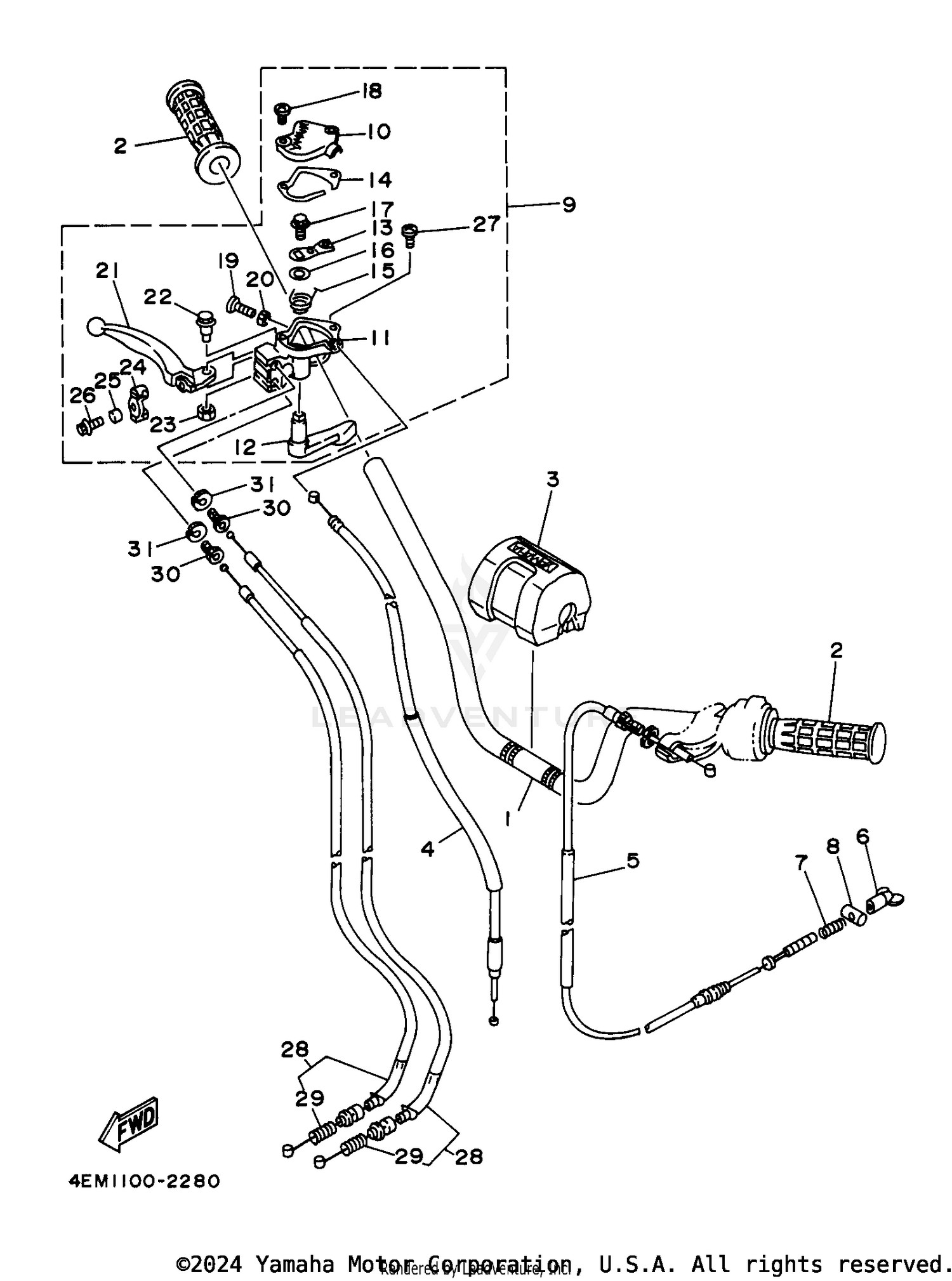 STEERING HANDLE - CABLE