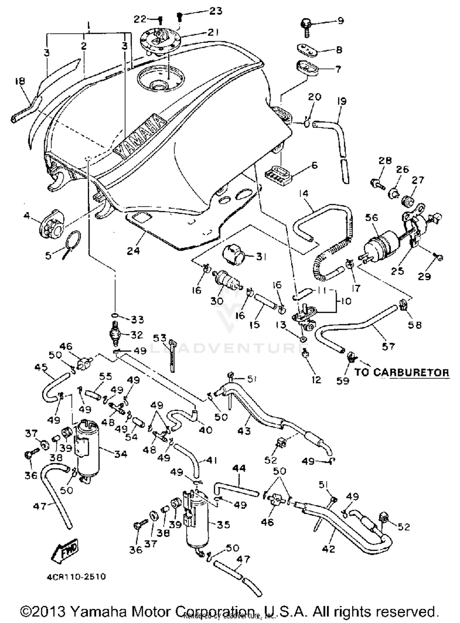 FUEL TANK CALIFORNIA MODEL ONLY