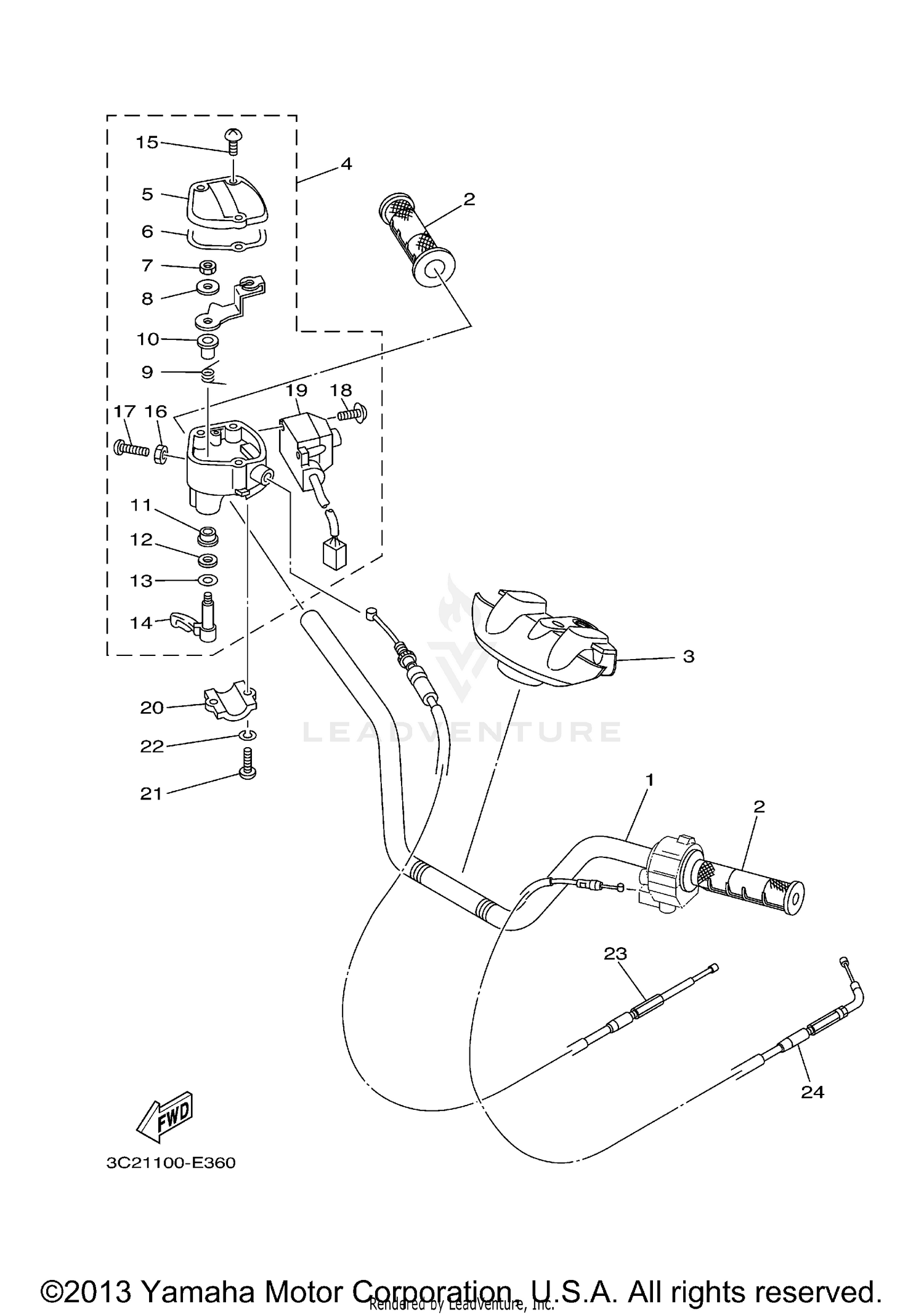 STEERING HANDLE CABLE
