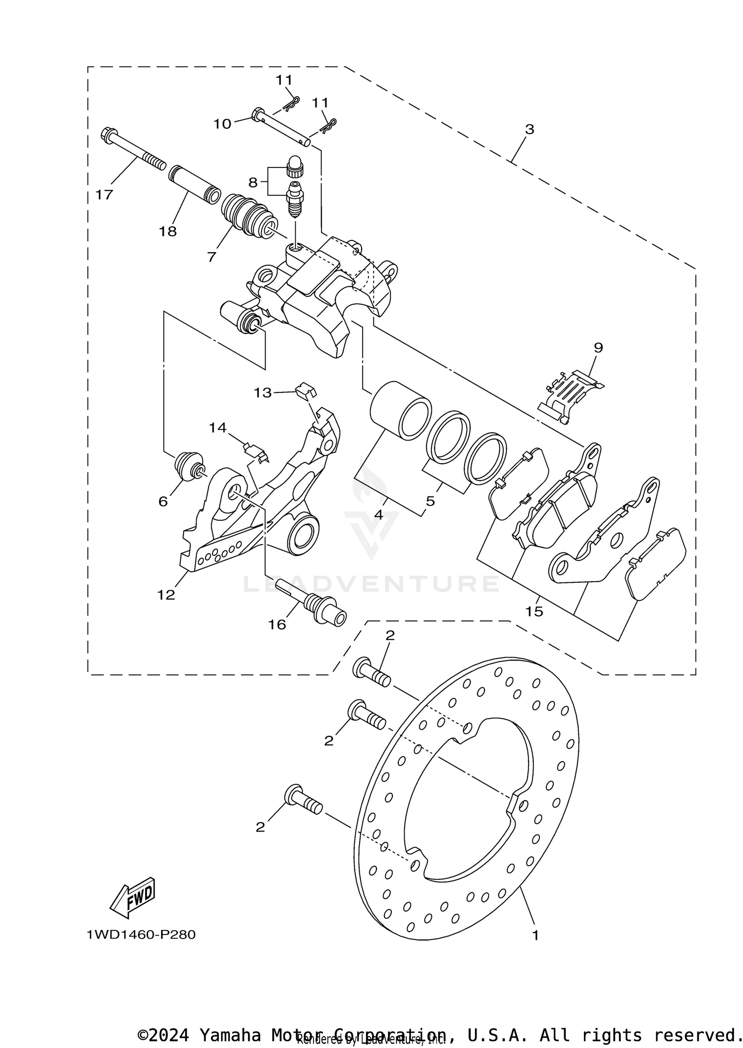 REAR BRAKE CALIPER