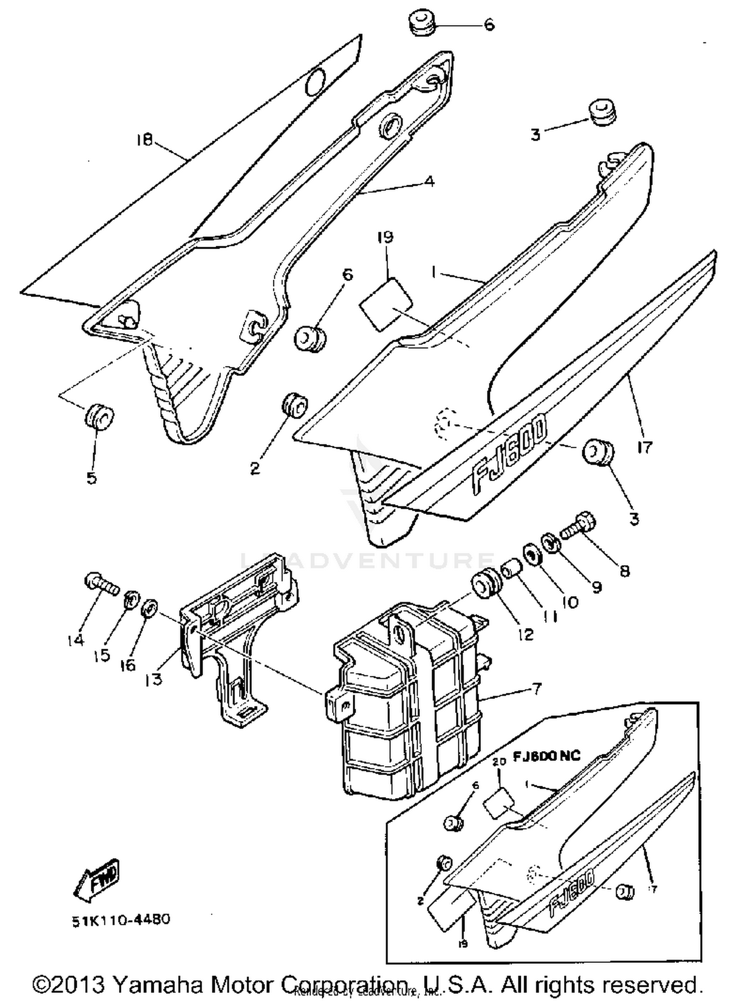 SIDE COVER-FJ600LC\NC