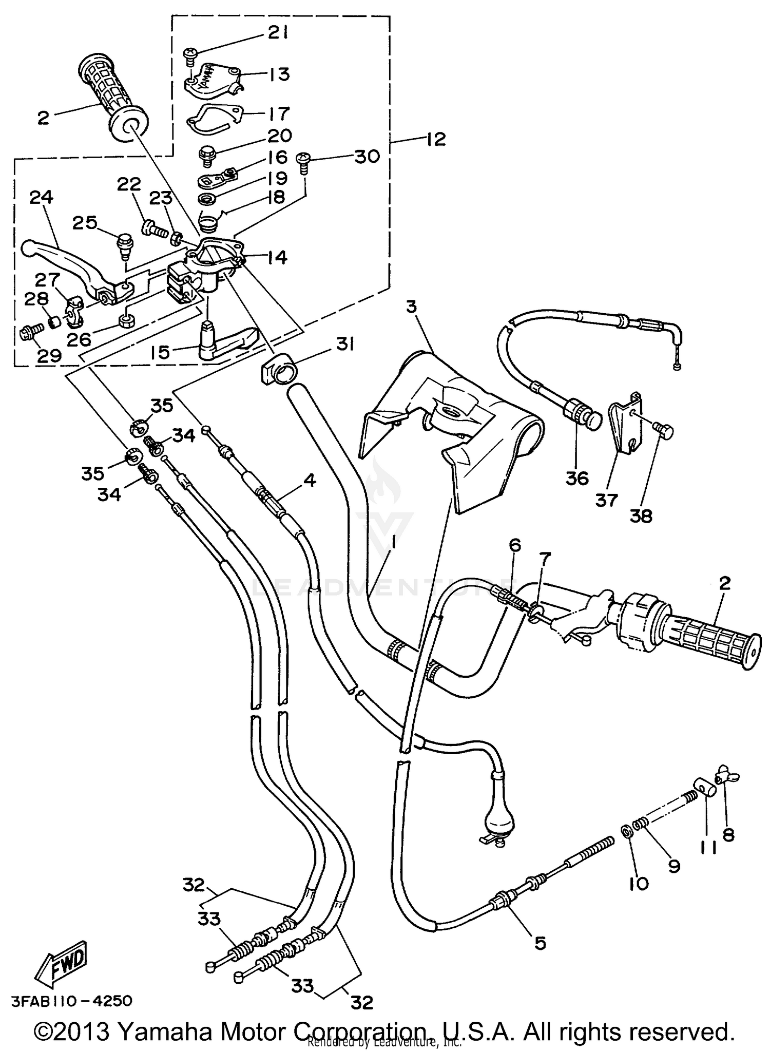 STEERING HANDLE CABLE