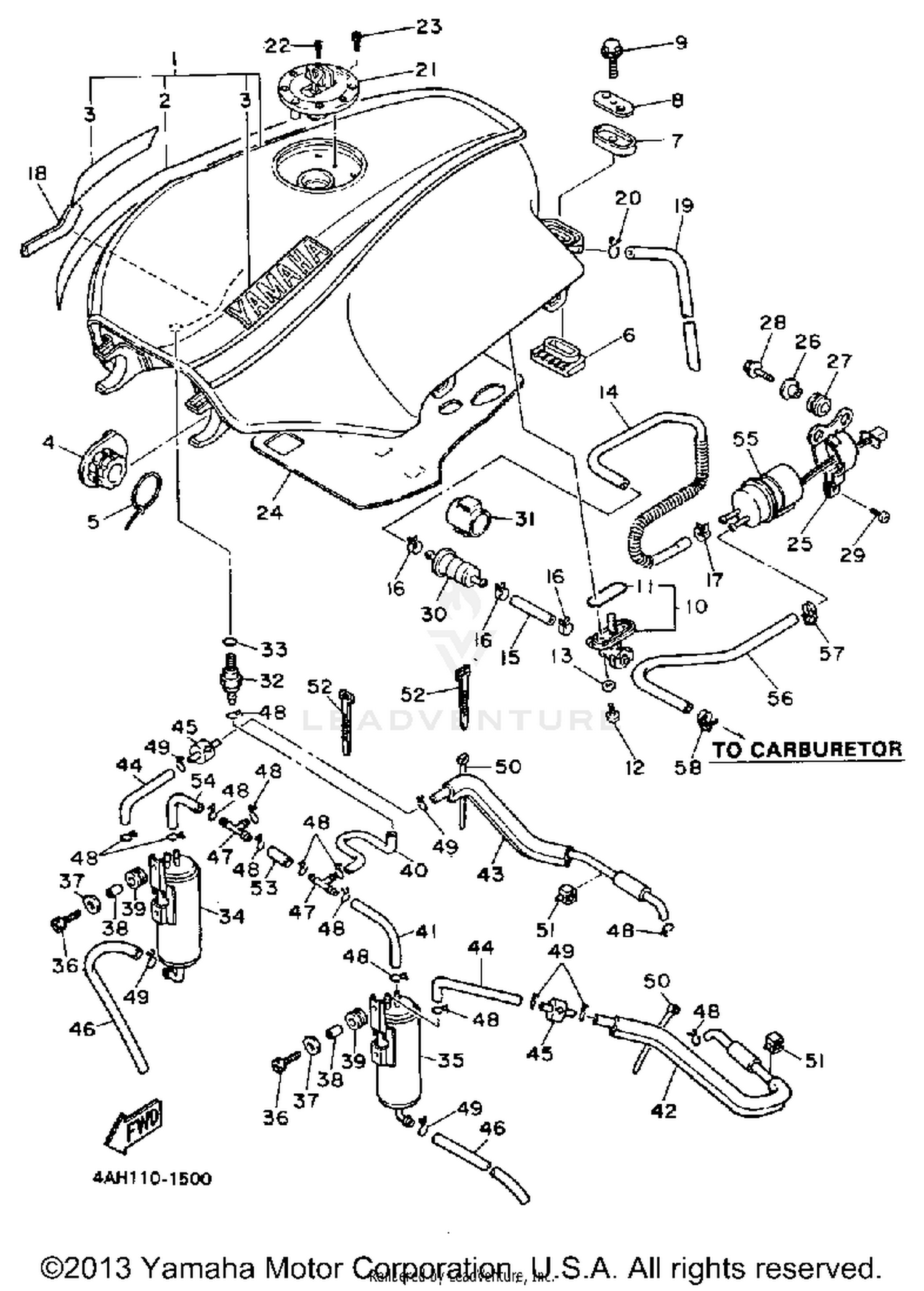 FUEL TANK CALIFORNIA MODEL ONLY