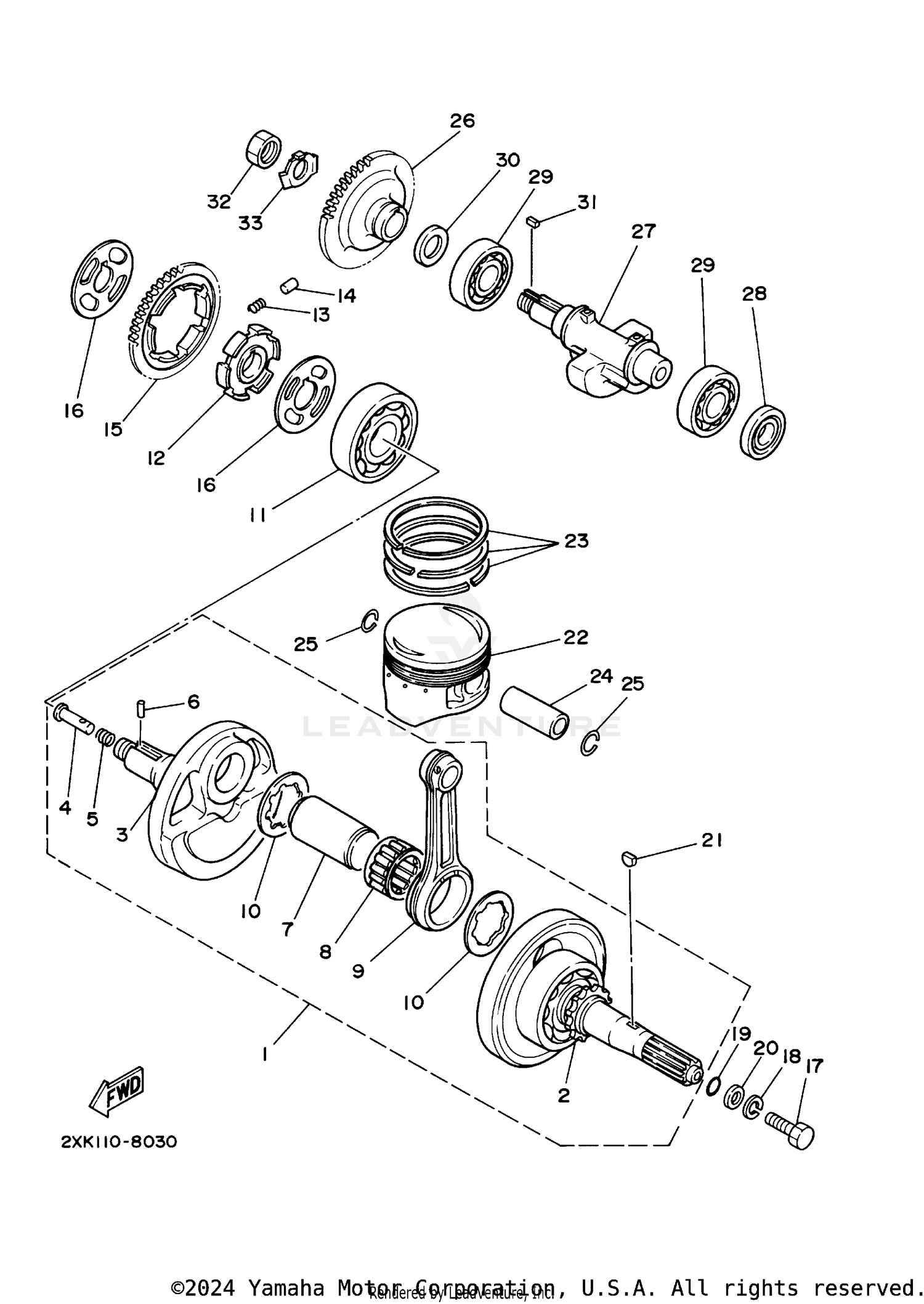 CRANKSHAFT. PISTON