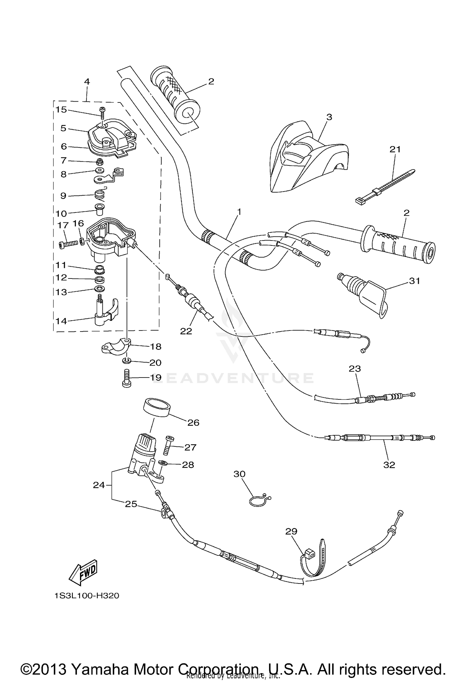 STEERING HANDLE CABLE